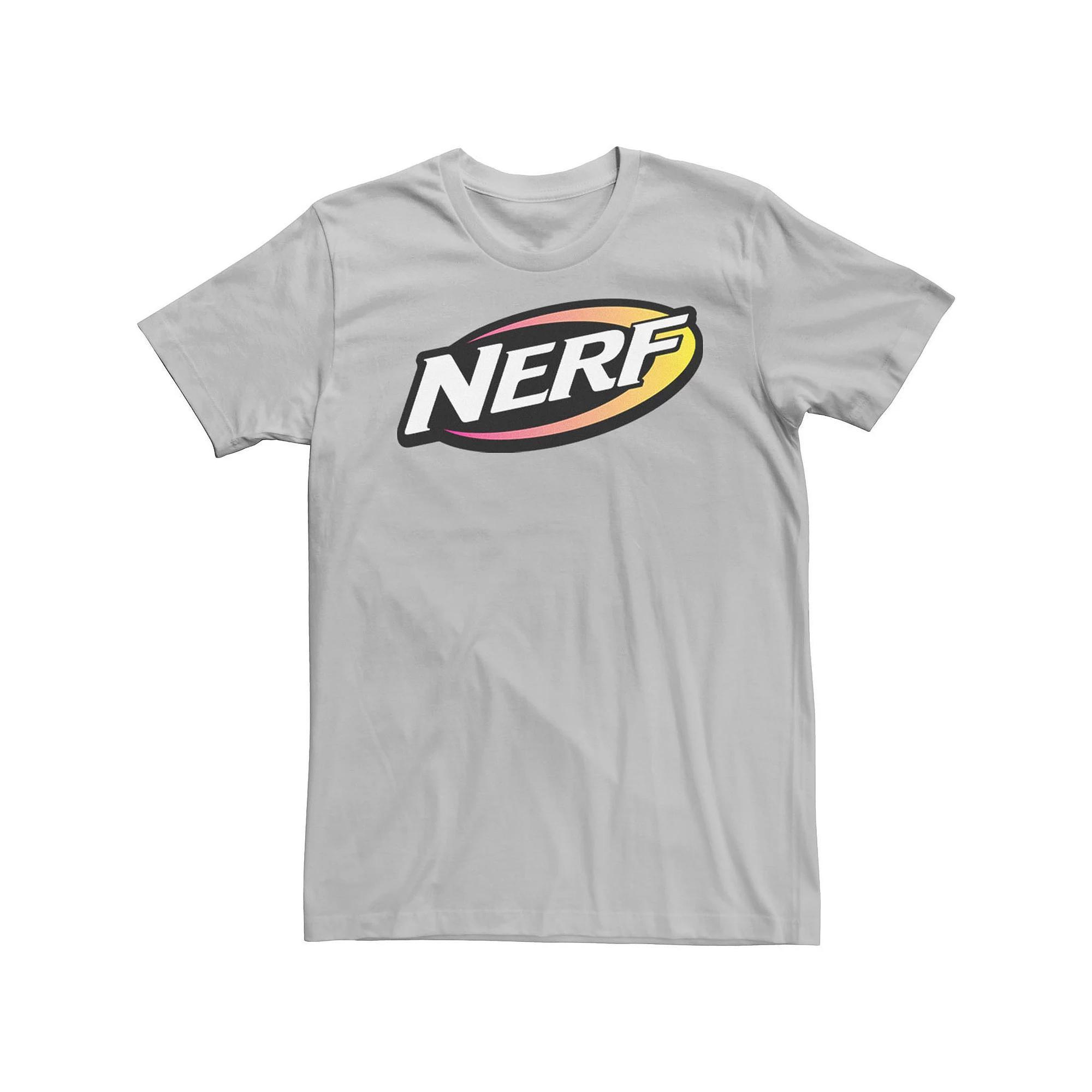 Men's Nerf Orange And Red Logo Tee, Size: XL, Silver Product Image