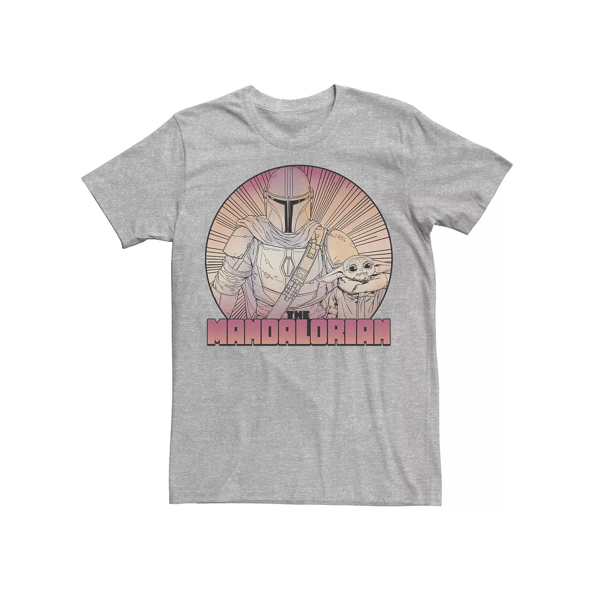 Men's Star Wars The Mandalorian The Child Gradient Line Art Tee, Size: Medium, Athletic Grey Product Image