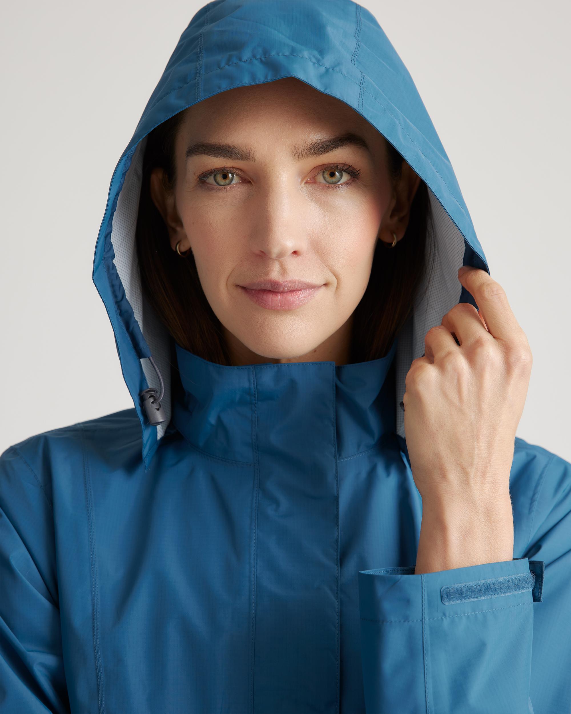 Quince | Women's Weatherproof Long Rain Shell Jacket Size XS, Polyester/Recycled Polyester Blend Product Image