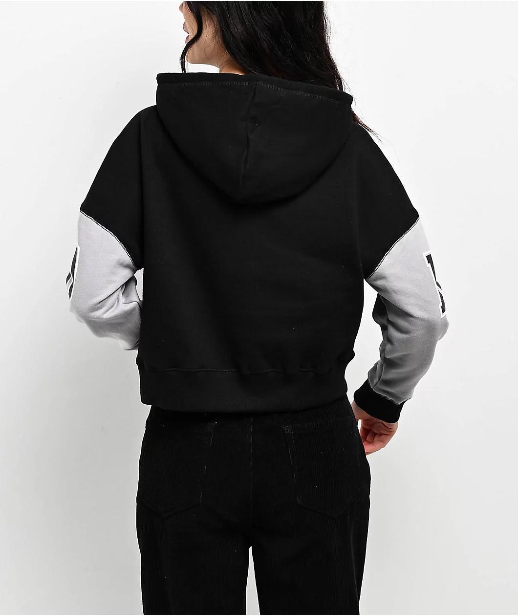 The Boondocks Riley & Huey Black & Grey Crop Hoodie Product Image