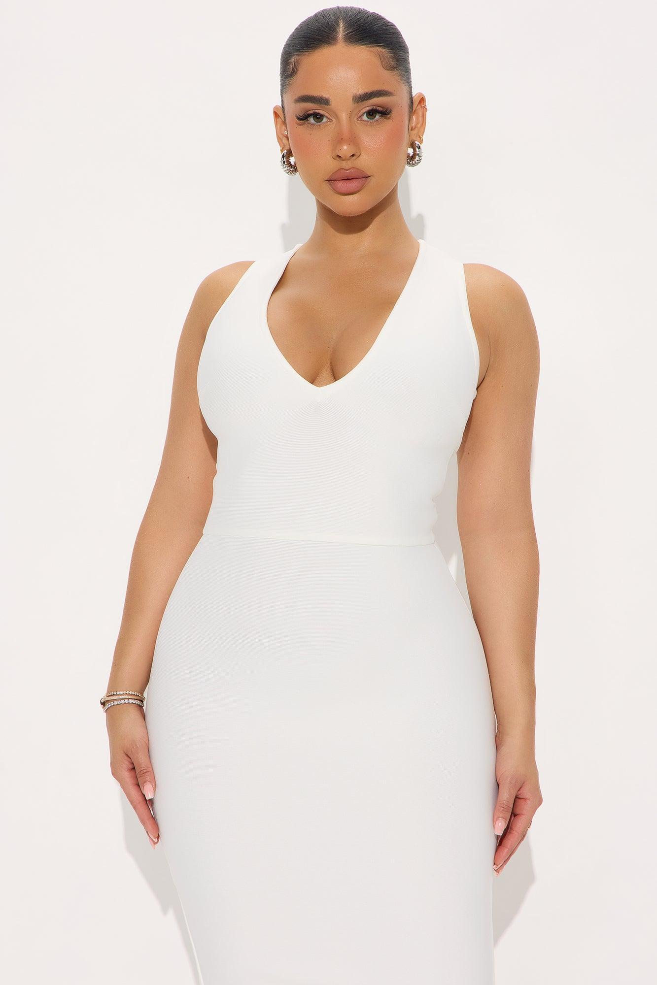 Bold Presence Bandage Midi Dress - White Product Image