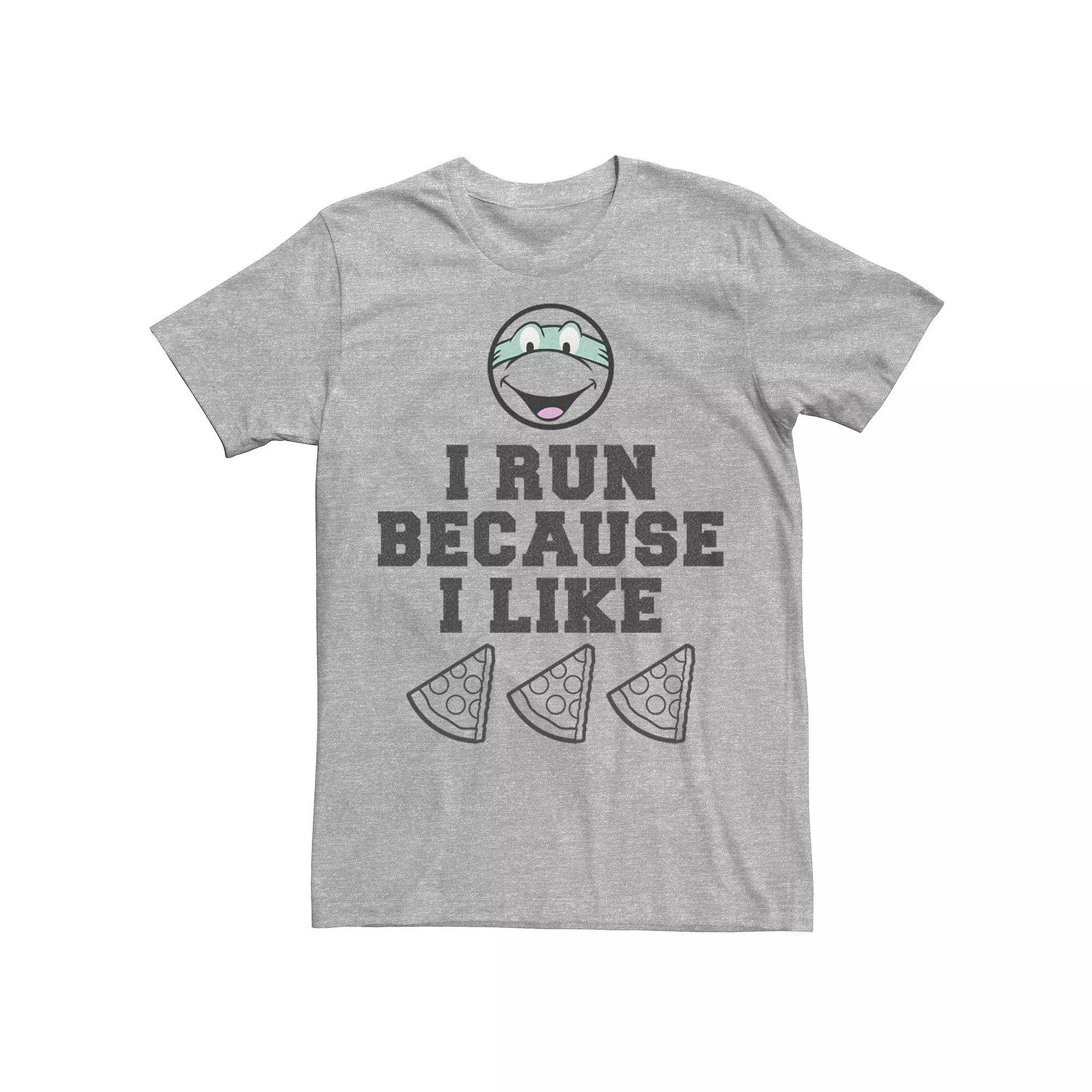 Men's Teenage Mutant Ninja Turtles I Run Because I Like Graphic Tee, Size: XS, Athletic Grey Product Image