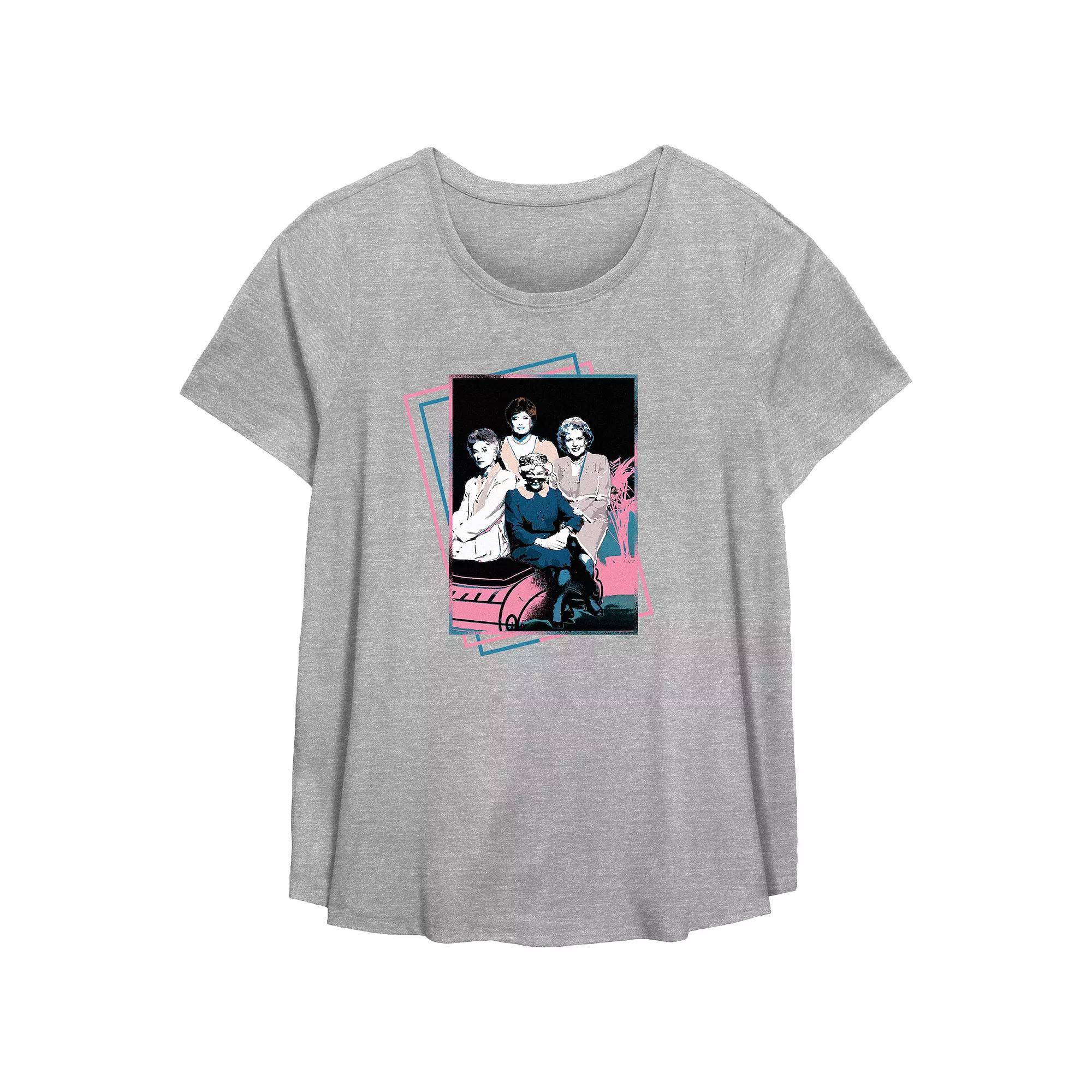 Plus Size The Golden Girls Pop Art Portrait Flowy Graphic Tee, Women's, Size: 0X, Grey Gray Product Image