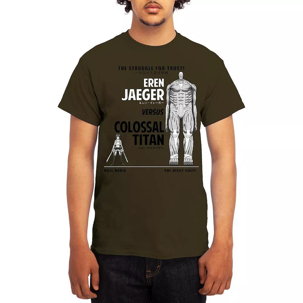 Men's Attack on Titan Eren Versus Colossal Titan Graphic Tee, Size: Large, Grey Lt Blue Product Image