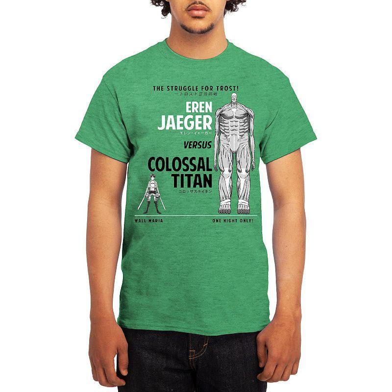 Men's Attack on Titan Eren Versus Colossal Titan Graphic Tee, Size: Large, Grey Lt Blue Product Image