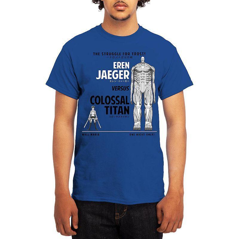 Men's Attack on Titan Eren Versus Colossal Titan Graphic Tee, Size: Large, Grey Lt Blue Product Image