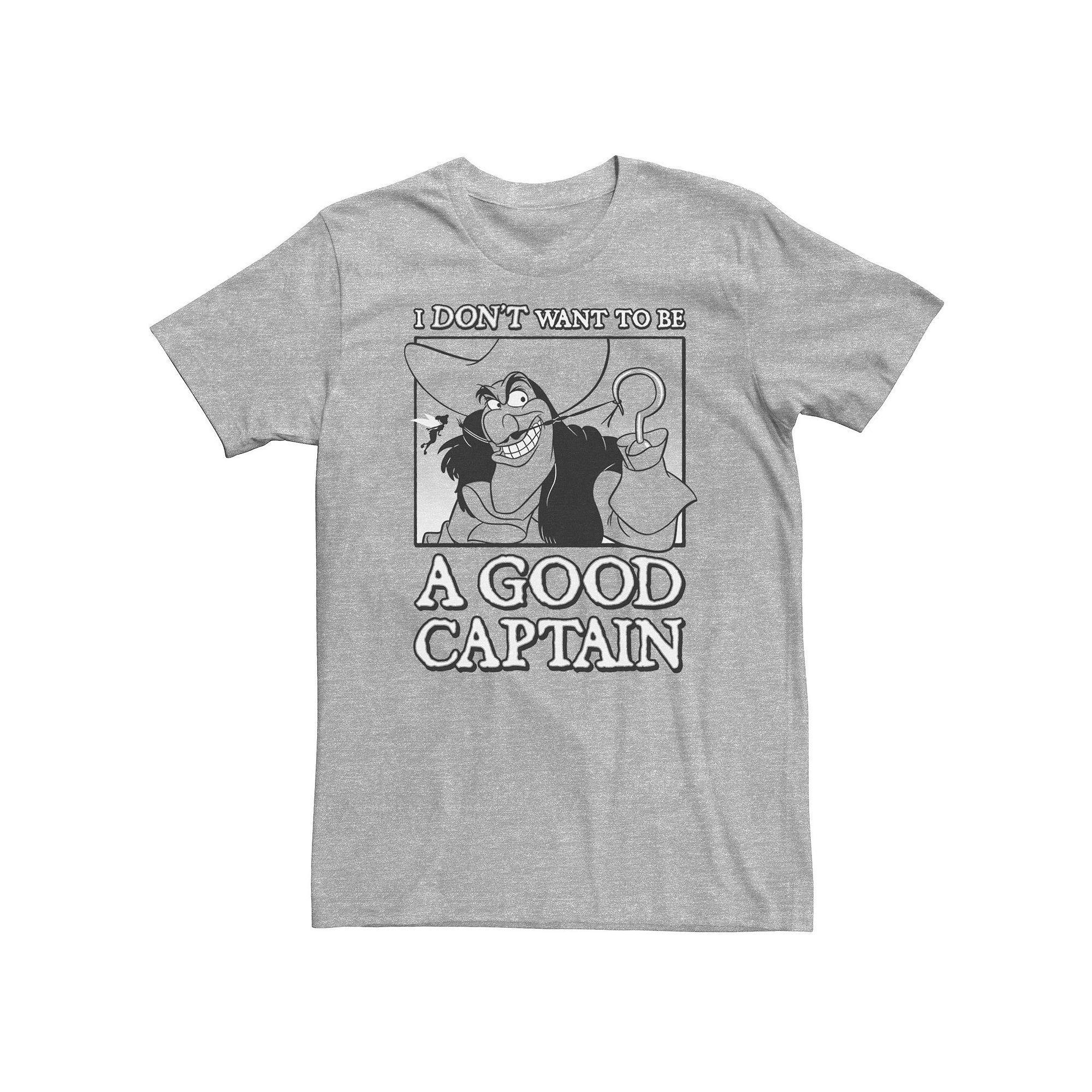 Big & Tall Disney Peter Pan Captain Hook "I Don't Want To Be A Good Captain" Tee, Men's, Size: 3XL Tall, Athletic Grey Product Image