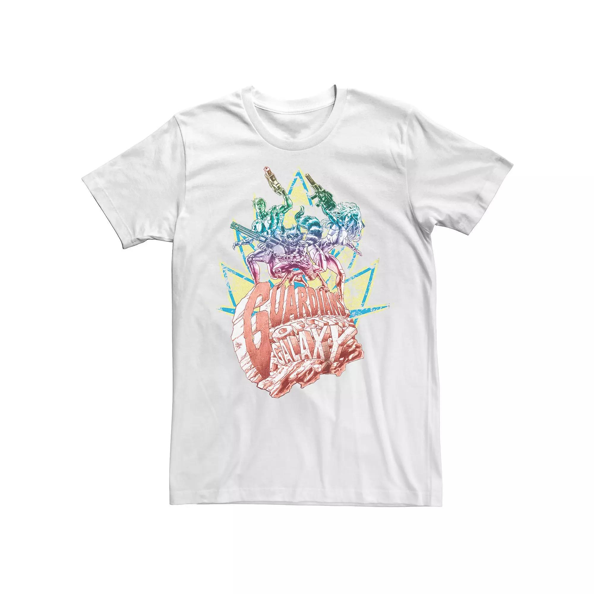 Men's Marvel Guardians Of The Galaxy Colorful Groupshot Graphic Tee, Size: XS, White Product Image