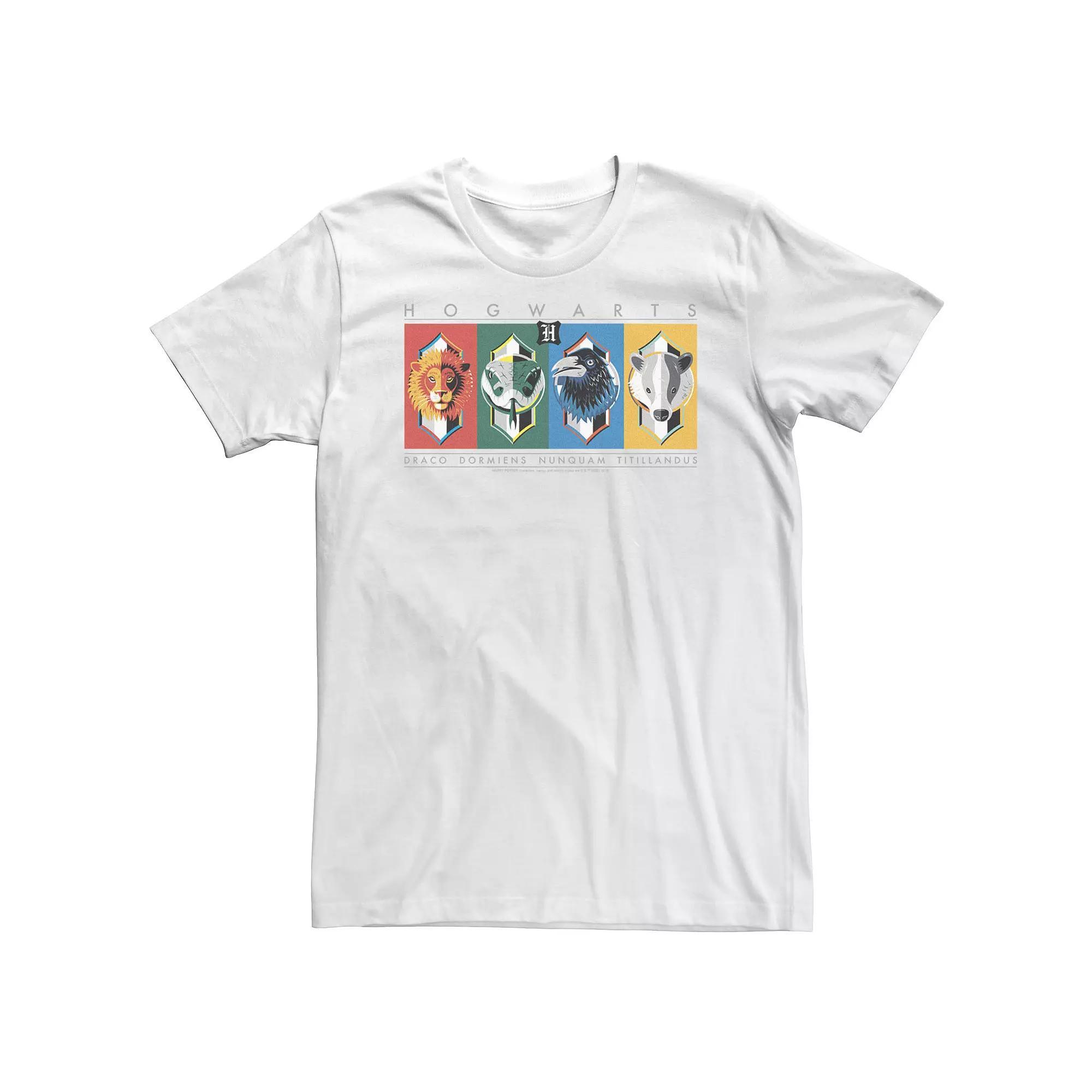 Big & Tall Harry Potter Hogwarts House Symbols Tee, Men's, Size: XL Tall, White Product Image