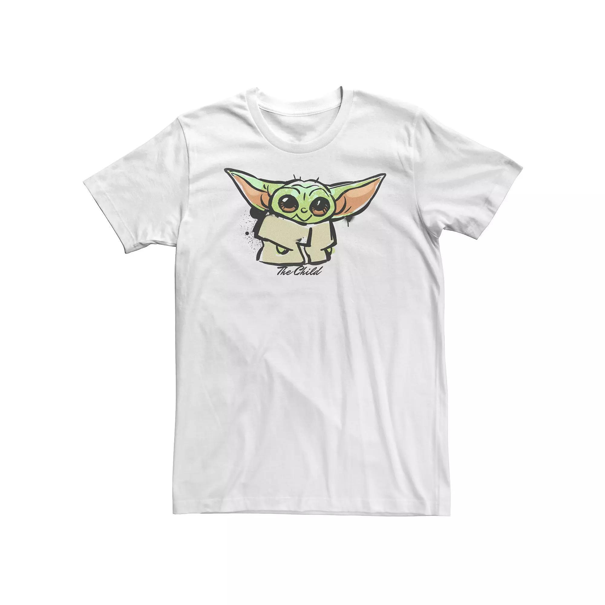 Big & Tall Star Wars The Mandalorian Bb Child Paint Watercolor Poster Tee, Men's, Size: 5XL, White Product Image