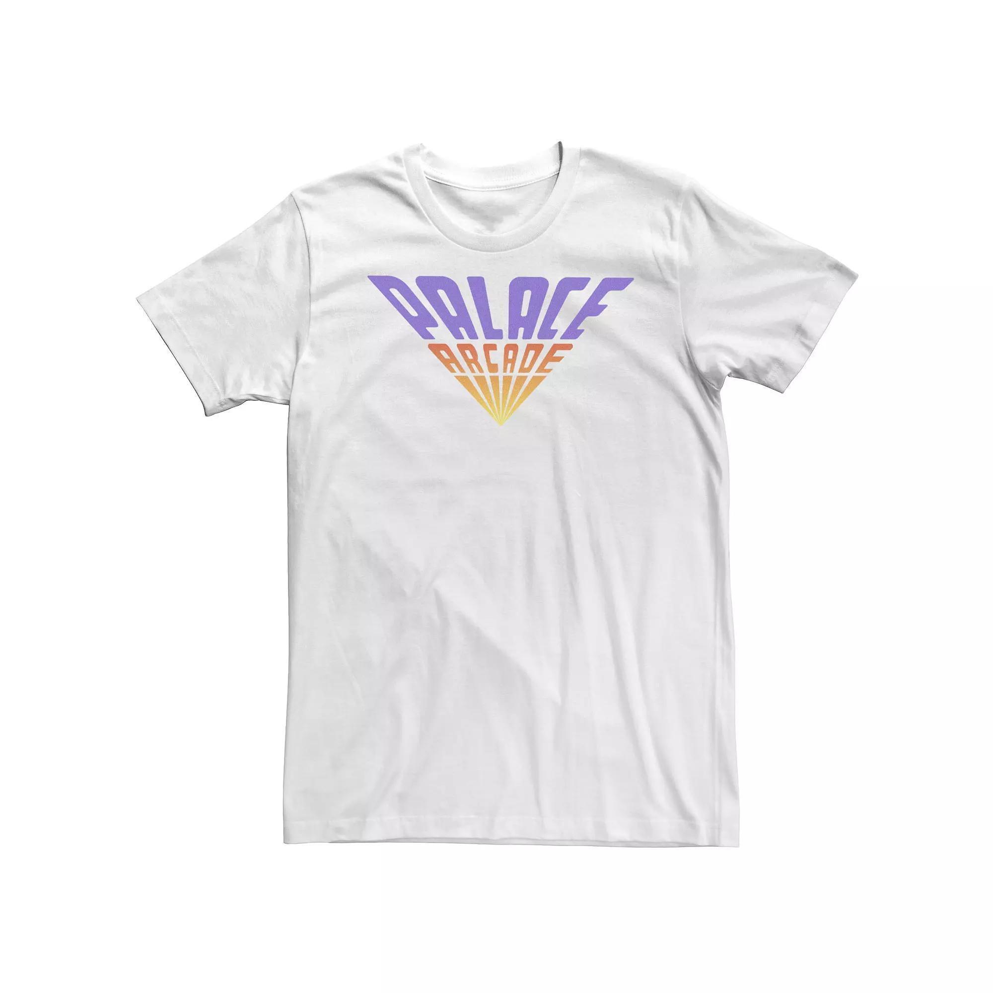 Big & Tall Stranger Things Palace Arcade Fading Logo Tee, Men's, Size: 4XLT, White Product Image