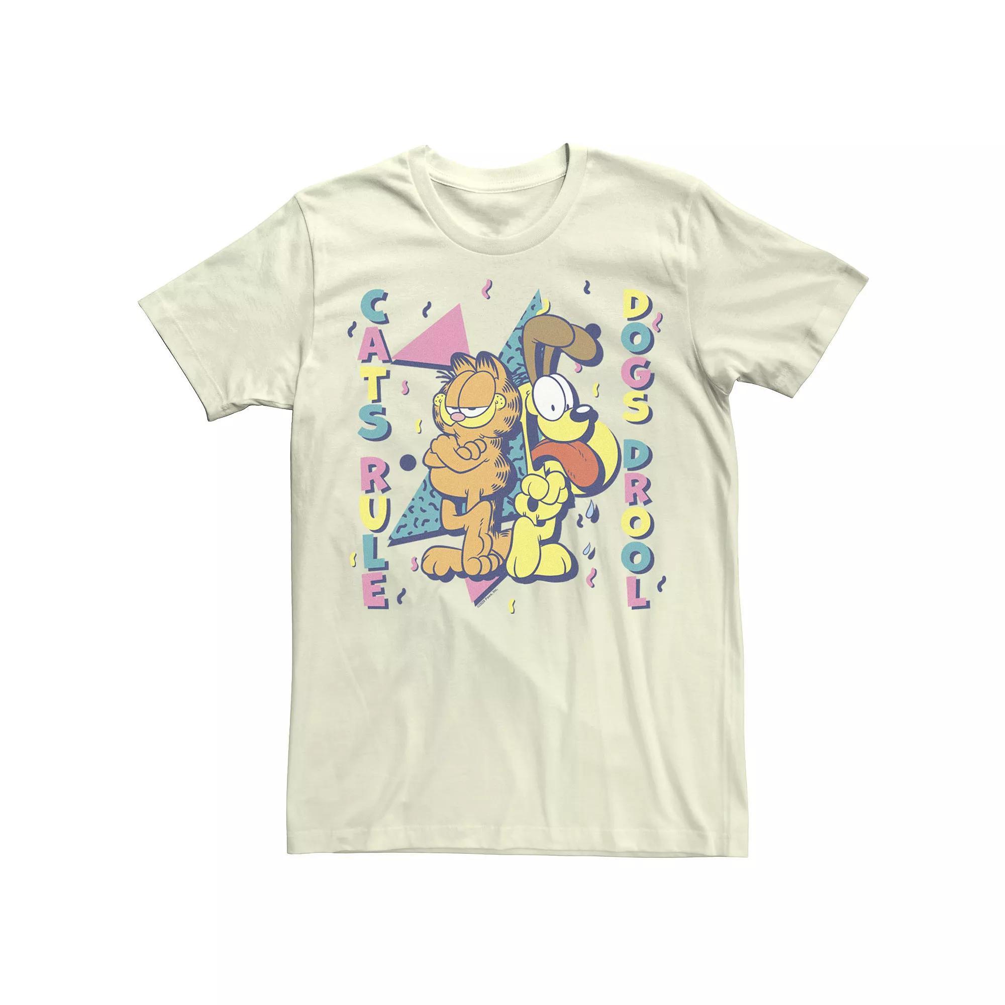Mens Garfield Cats Rule Retro Tee Product Image