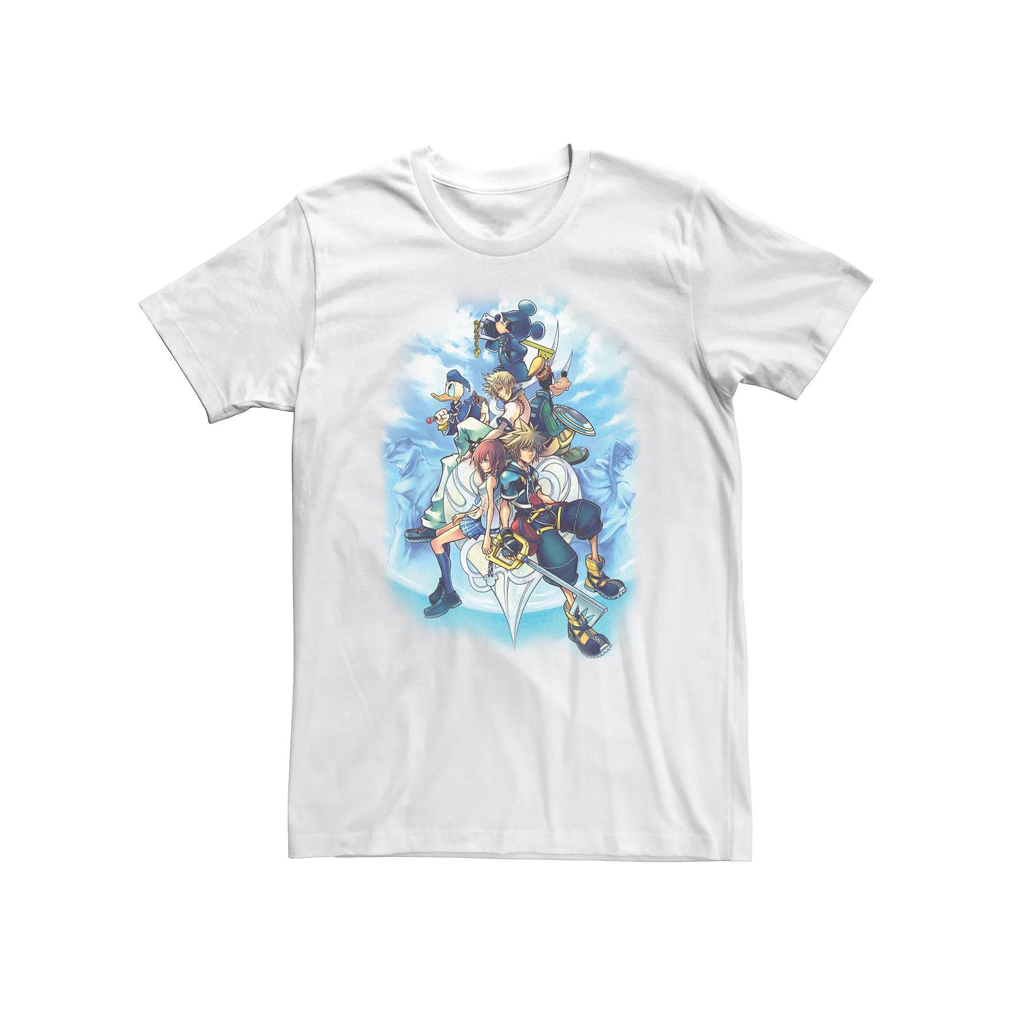 Big & Tall Disney Kingdom Hearts 2 Group Shot Sketch Tee, Men's, Size: XXL Tall, White Product Image