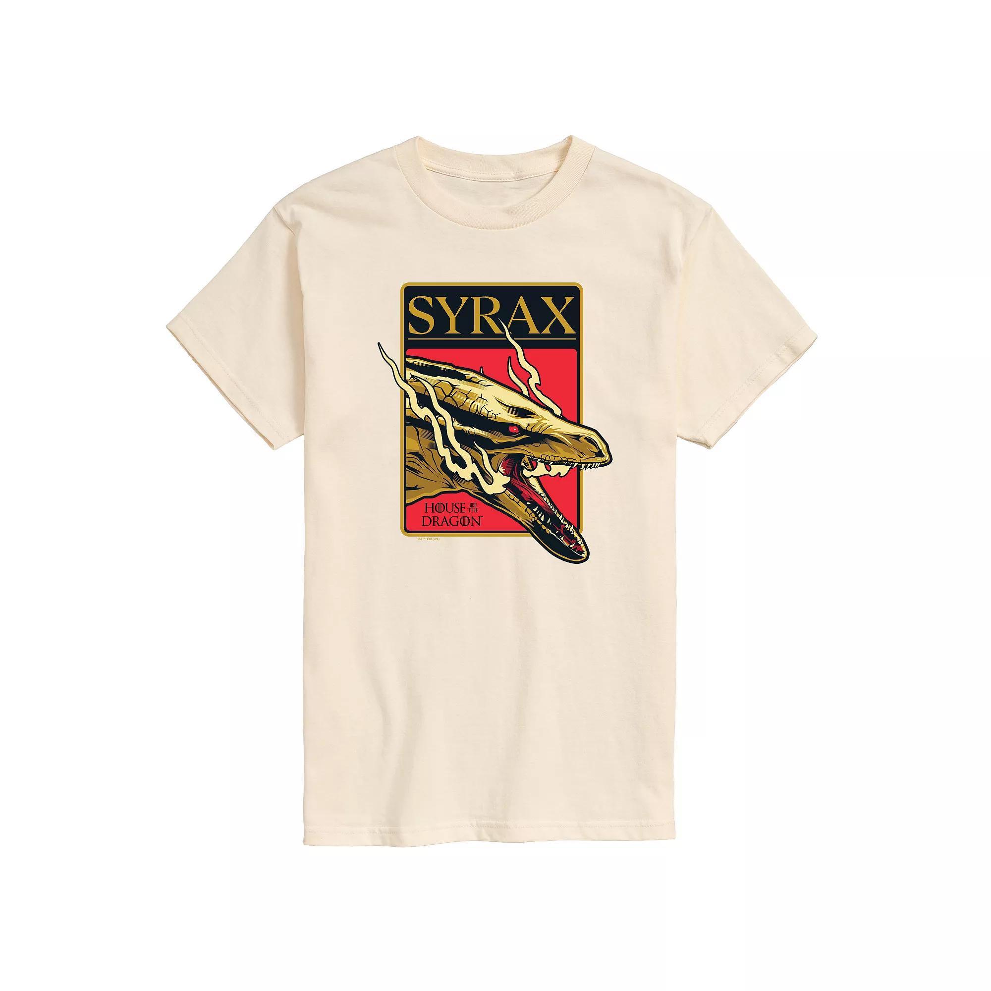 Mens House Of Dragon Syrax Badge Graphic Tee Grey Gray Product Image