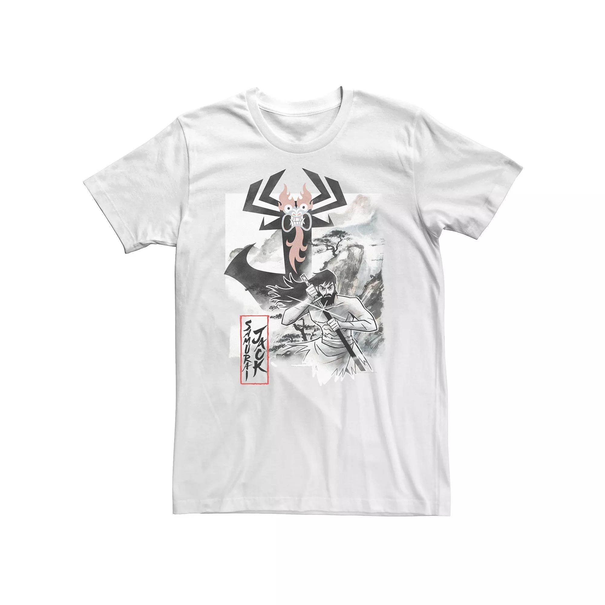 Big & Tall Cartoon Network Samurai Jack Aku Water Color Paint Sketch Tee, Men's, Size: 3XL, White Product Image