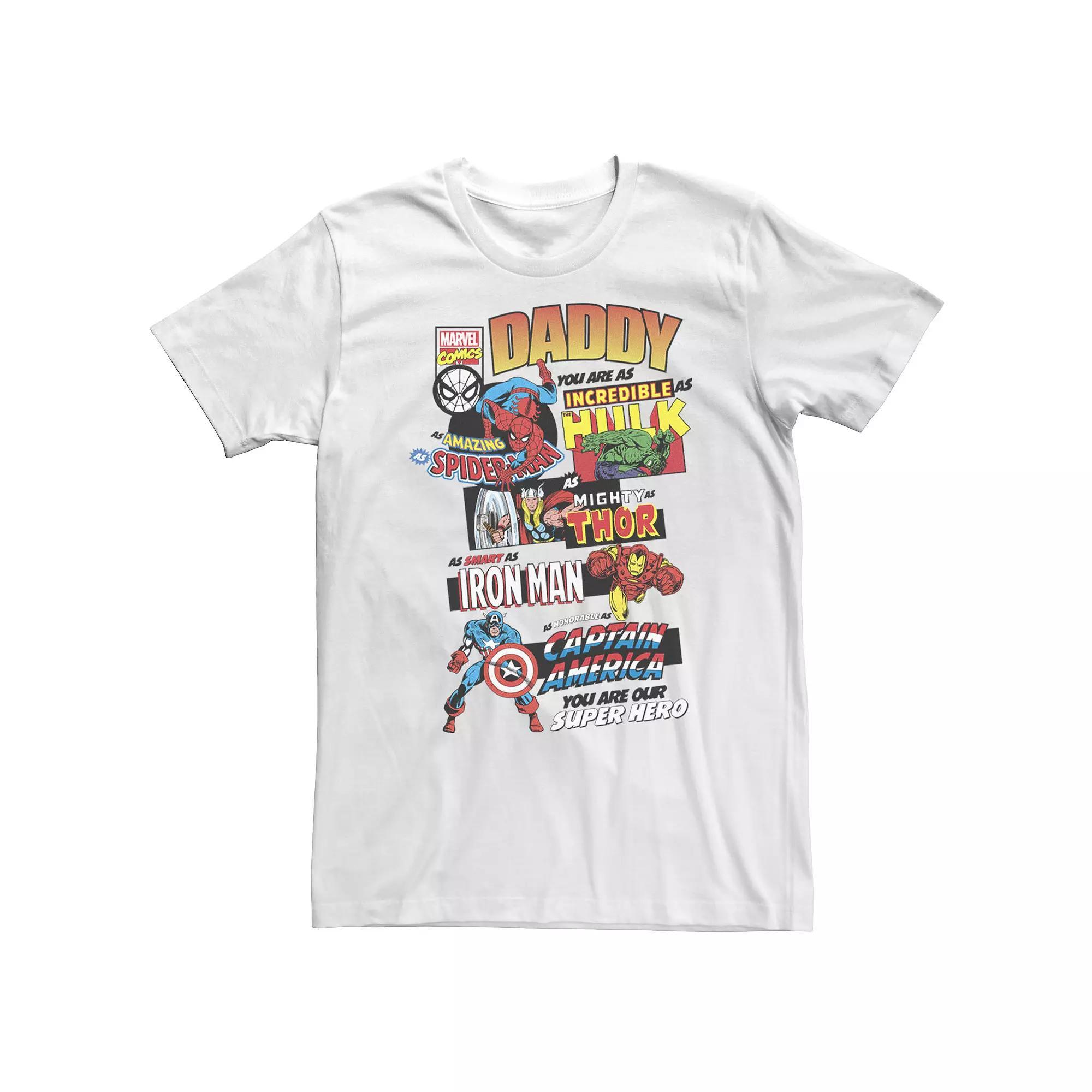 Big & Tall Marvel Ultimate Dad Tee, Men's, Size: 3XL Tall, White Product Image