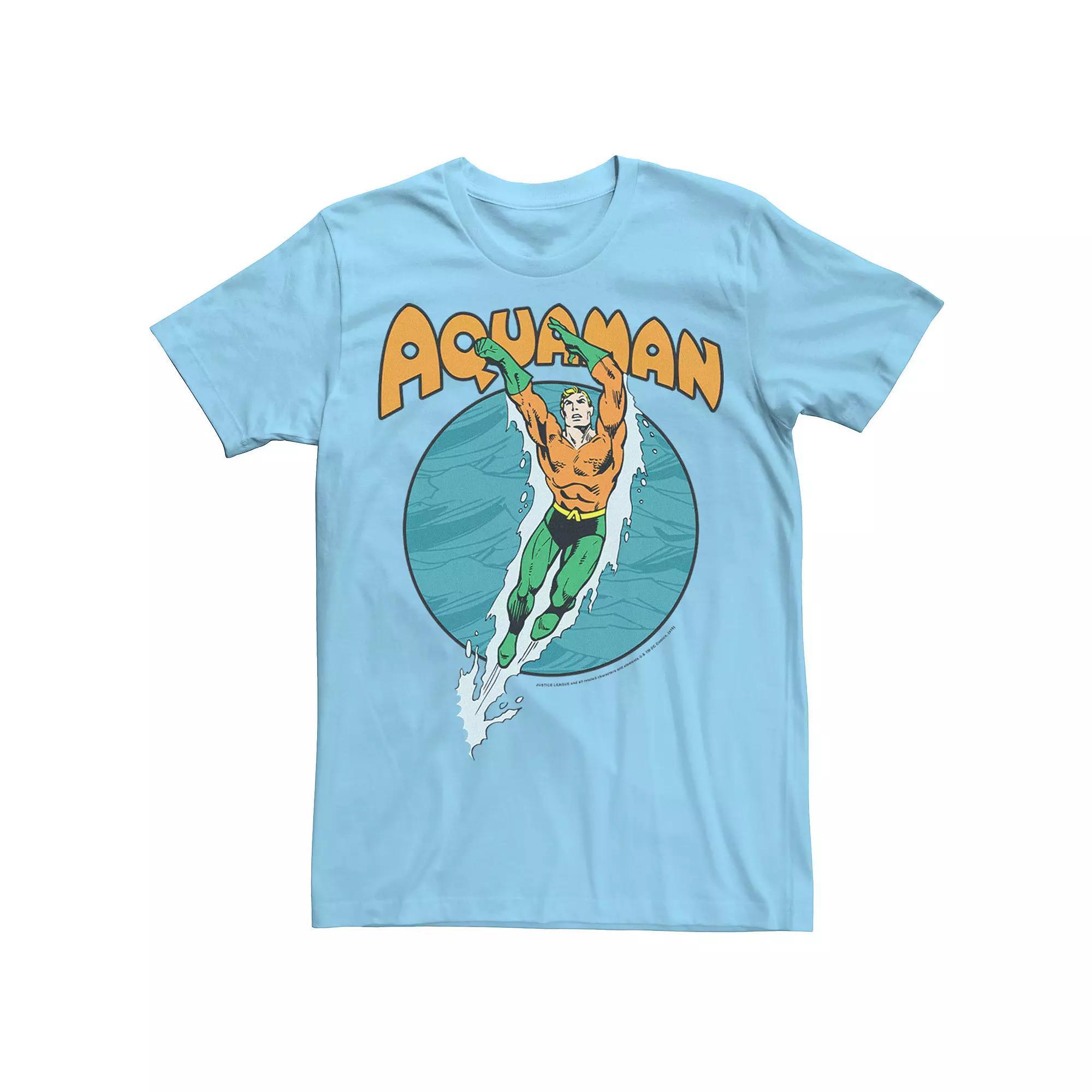 Men's DC Comics Aquaman Swimming Dance Tee, Size: Large, Light Blue Product Image