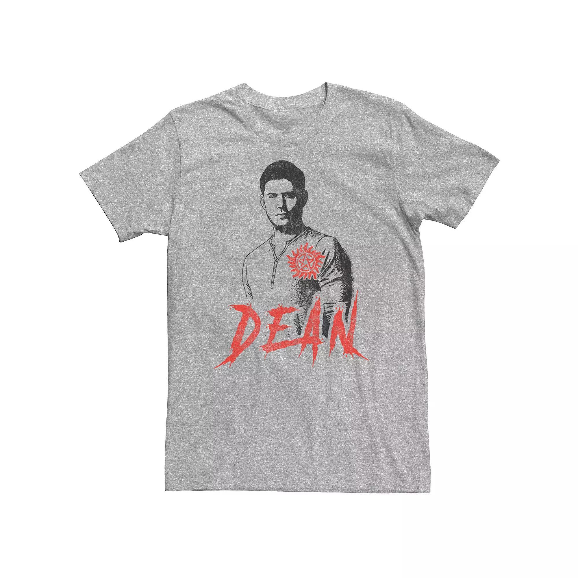 Big & Tall Supernatural Dean Winchester Simple Portrait Tee, Men's, Size: 3XL, Athletic Grey Product Image
