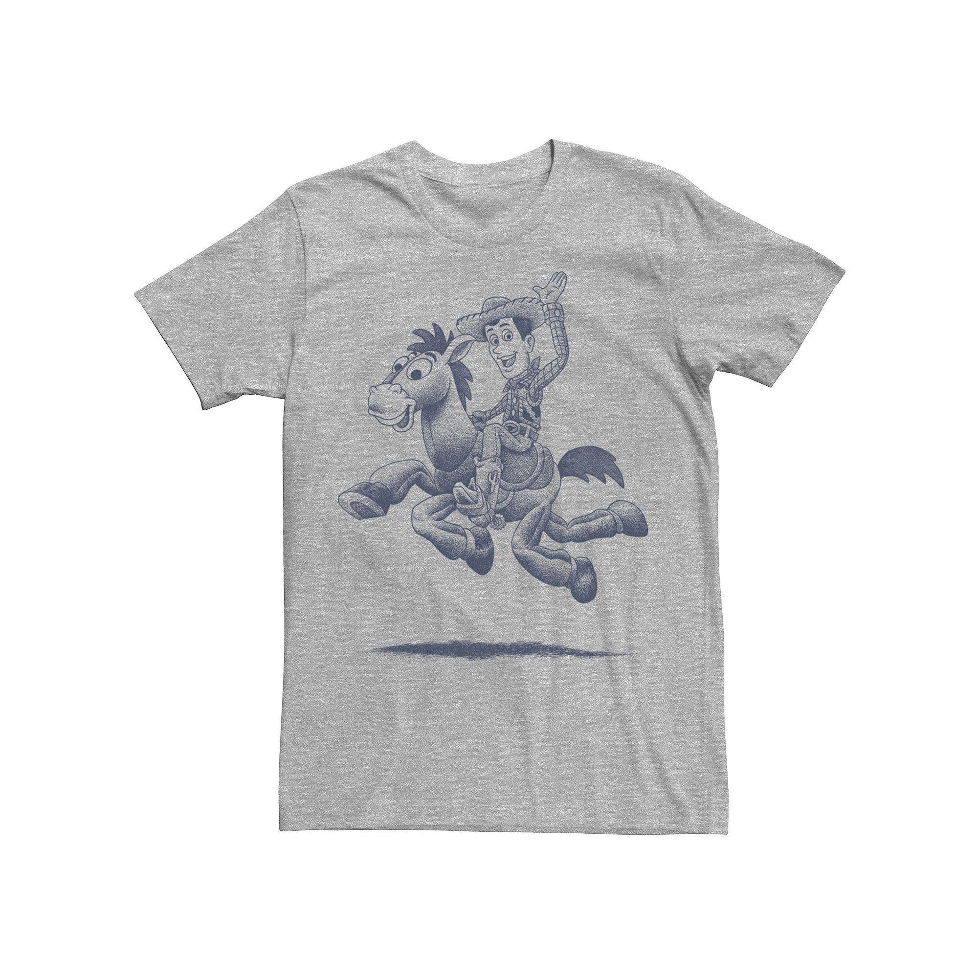 Disney / Pixar's Toy Story Woody Bullseye Men's Sketch Tee, Size: Medium, Athletic Grey Product Image