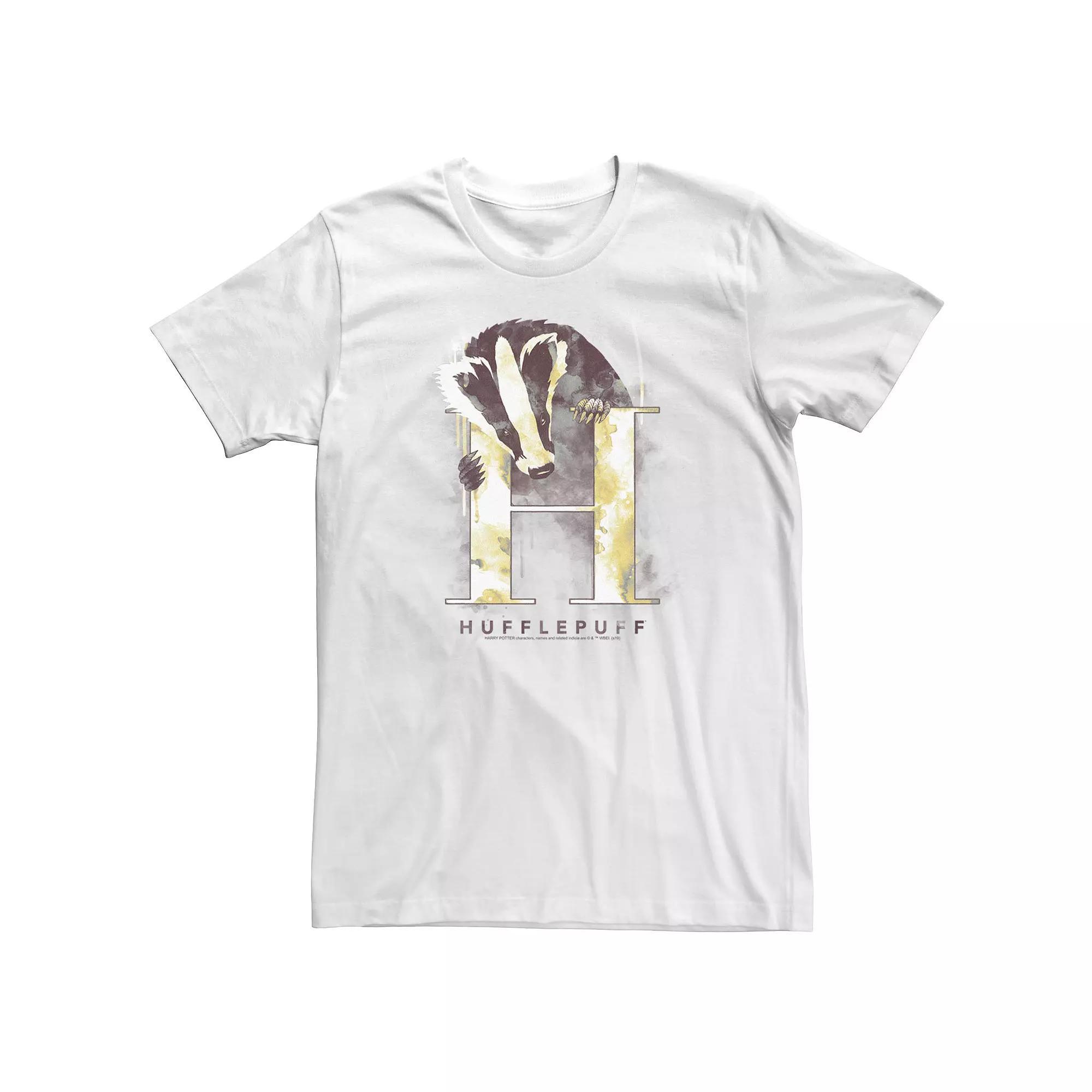 Big & Tall Harry Potter Hufflepuff House Watercolor Tee, Men's, Size: 5XL, White Product Image