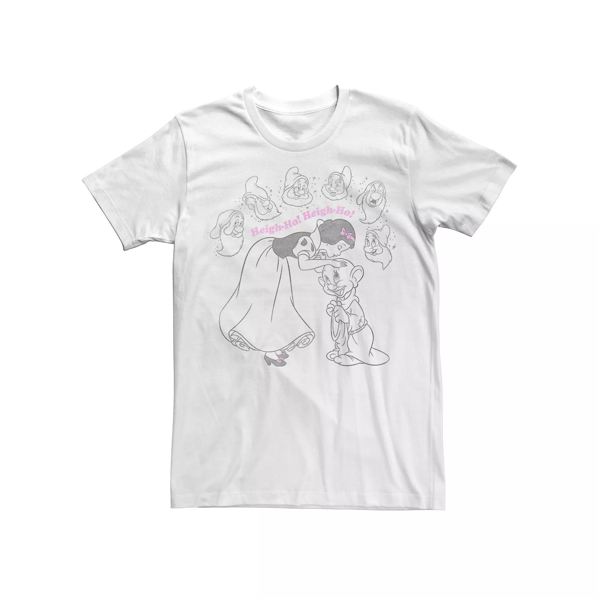 Disney's Snow White And The Seven Dwarfs Men's Heigh-Ho Line Art Tee, Size: Medium Product Image