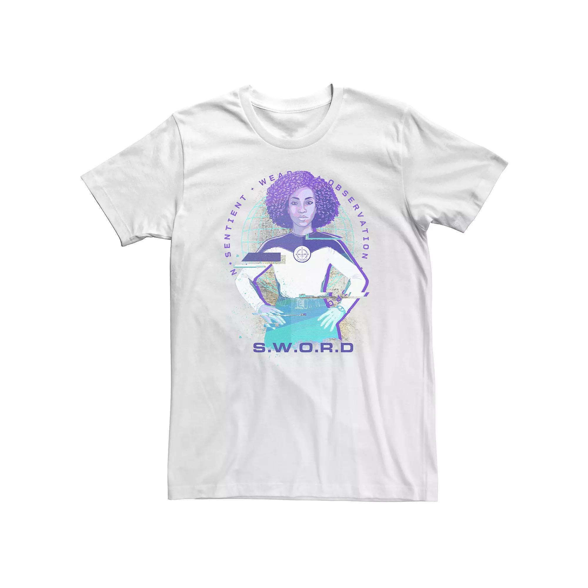 Big & Tall Marvel WandaVision Monica Rambeau Glitch Tee, Men's, Size: 3XL Tall, White Product Image