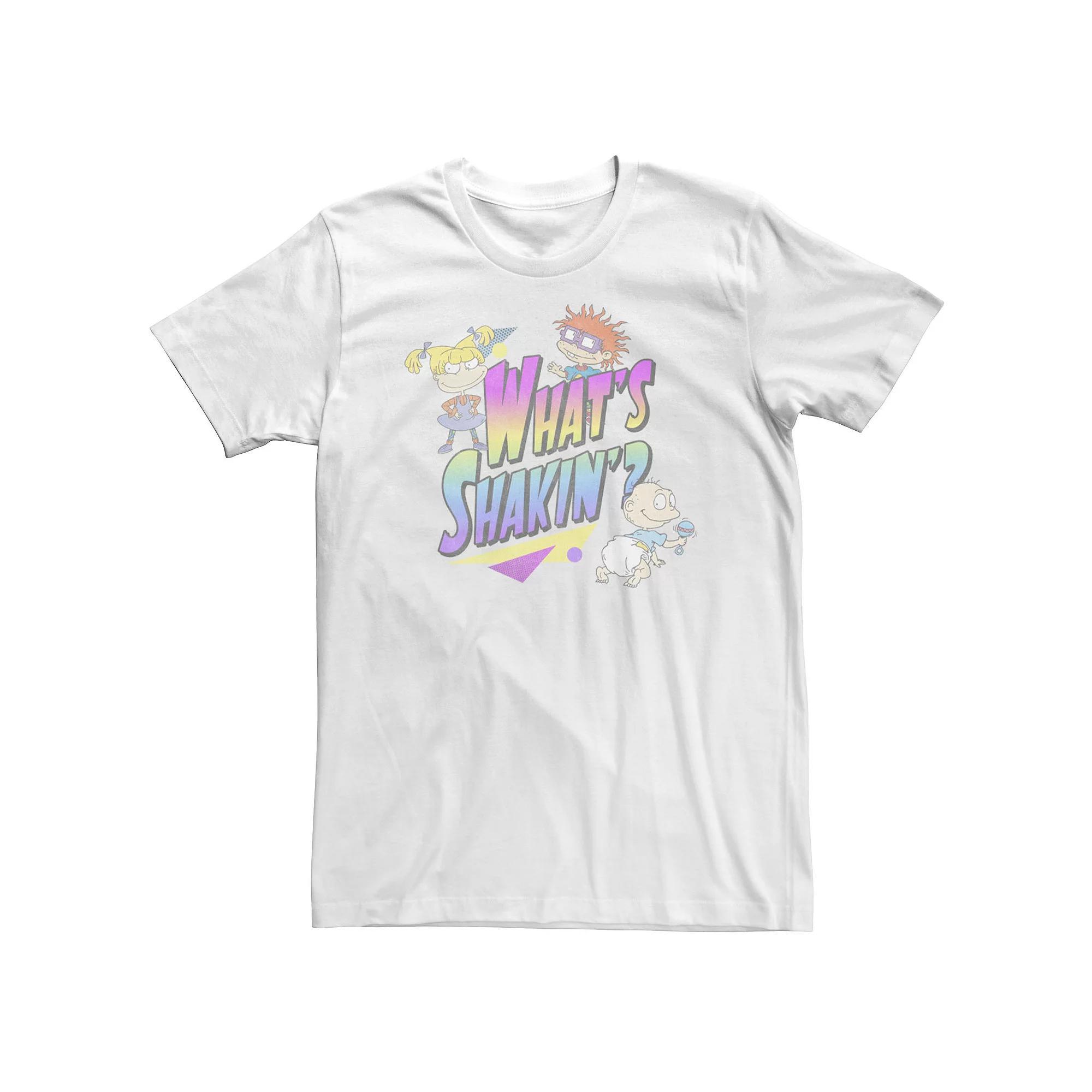 Big & Tall Nickelodeon Rugrats Vintage Neon "What's Shakin'?" Tee, Men's, Size: 5XL, White Product Image