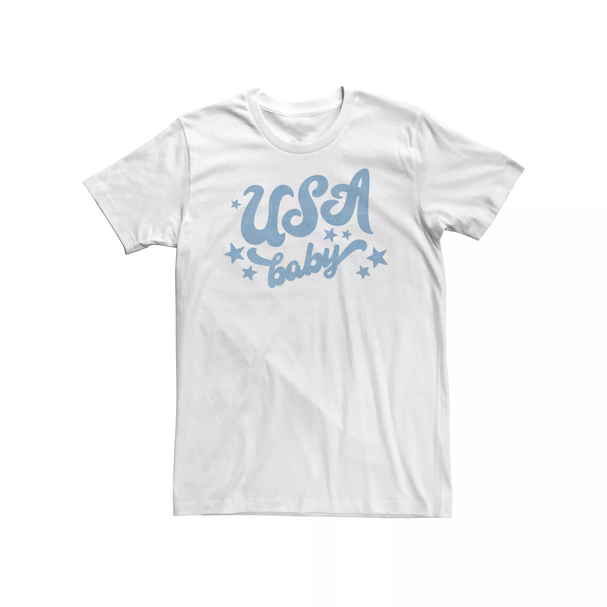 Big & Tall Americana USA Baby Blue Stars Tee, Men's, Size: 4XL, White Product Image