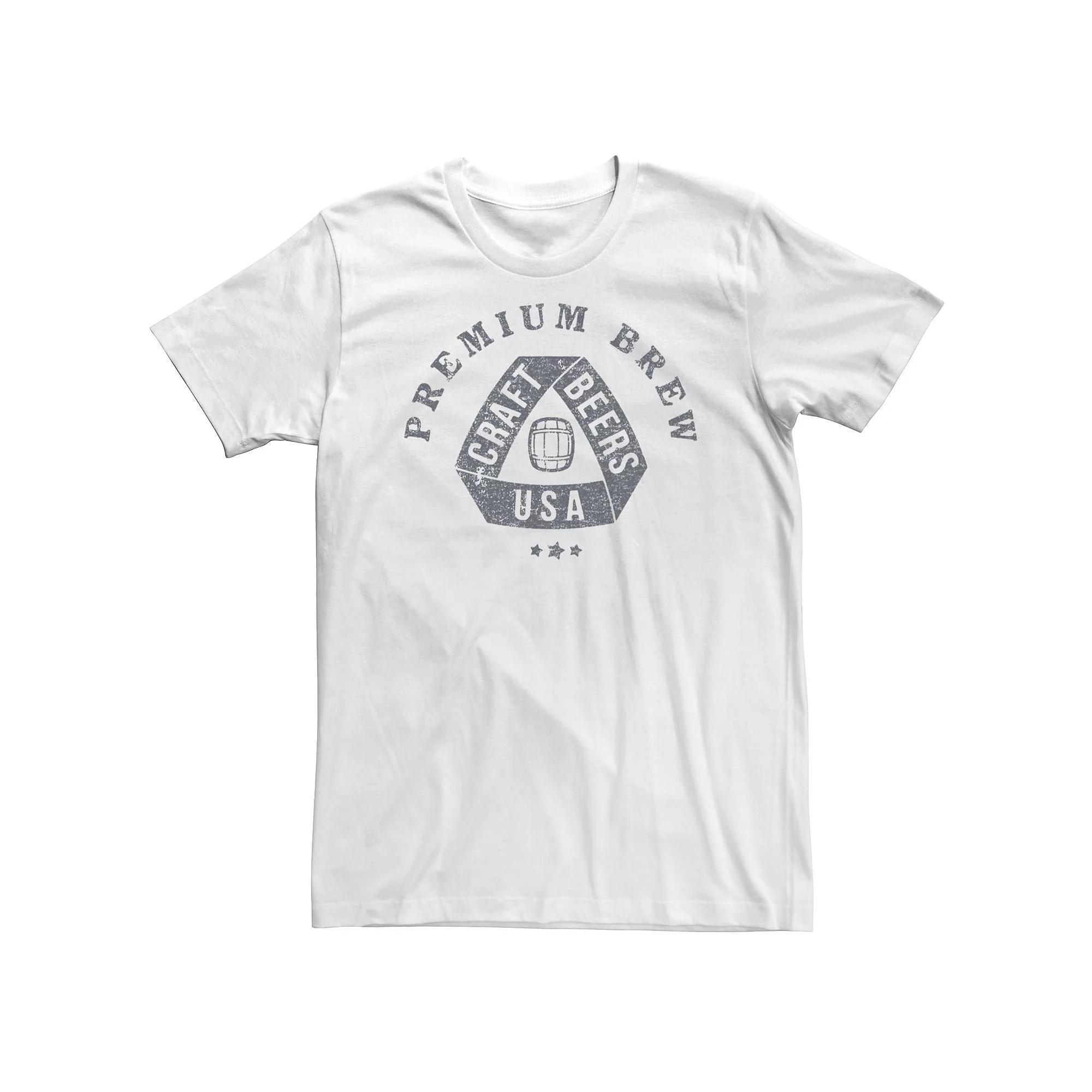 Big & Tall Trendy Premium Craft Beer Tee, Men's, Size: XL Tall, White Product Image
