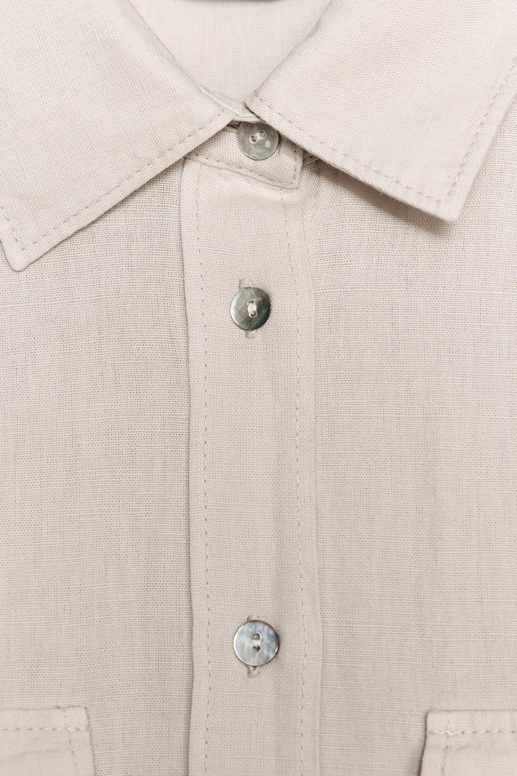 LINEN BLEND POCKET SHIRT ZW COLLECTION Product Image