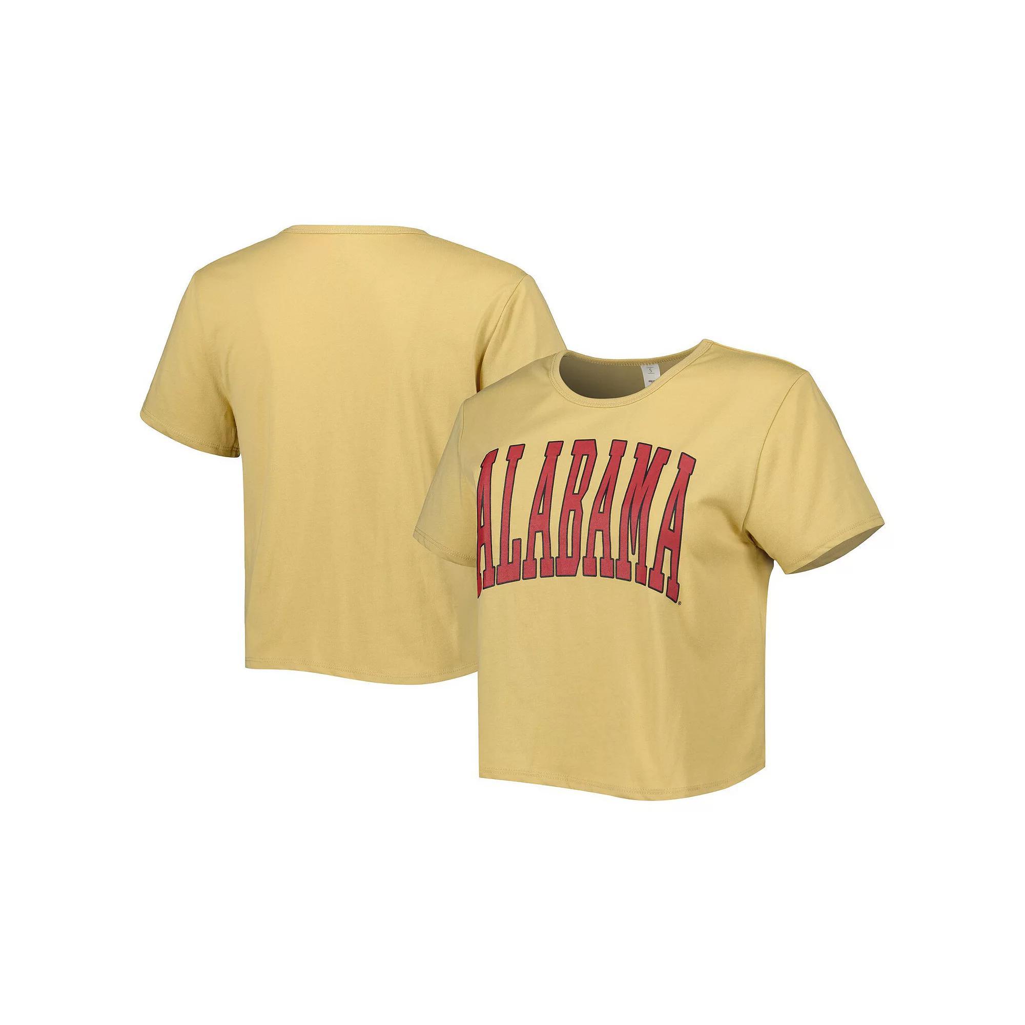 Women's ZooZatz Tan Alabama Crimson Tide Core Fashion Cropped T-Shirt, Size: Small, Team Product Image