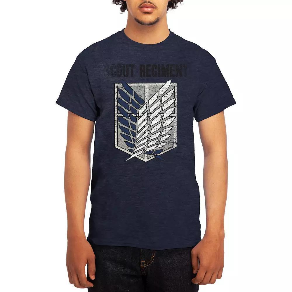Men's Attack on Titan Distressed Survey Corps Emblem Tee, Boy's, Size: Medium, Blue Product Image