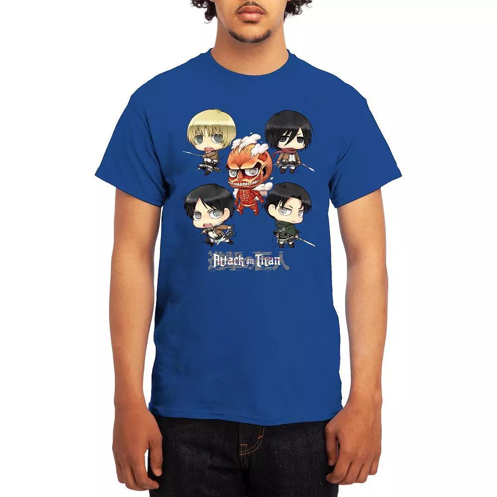 Men's Attack on Titan Alphabet Soup Graphic Tee, Size: Large, Grey Navy Product Image