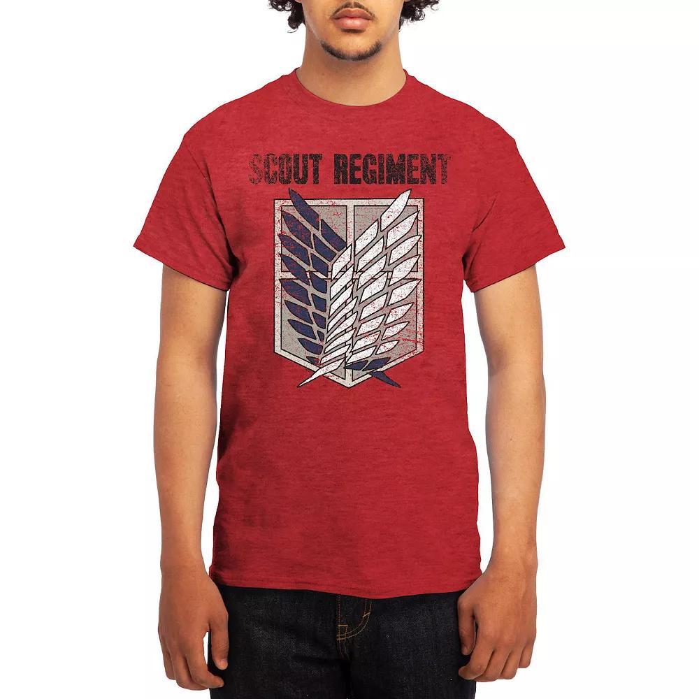 Men's Attack on Titan Distressed Survey Corps Emblem Tee, Boy's, Size: Medium, Blue Product Image