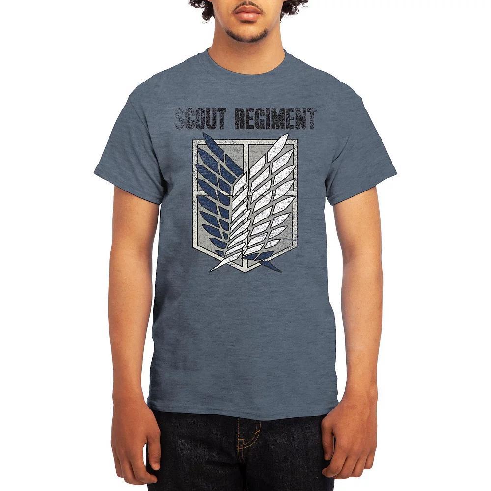 Men's Attack on Titan Distressed Survey Corps Emblem Tee, Boy's, Size: Medium, Blue Product Image