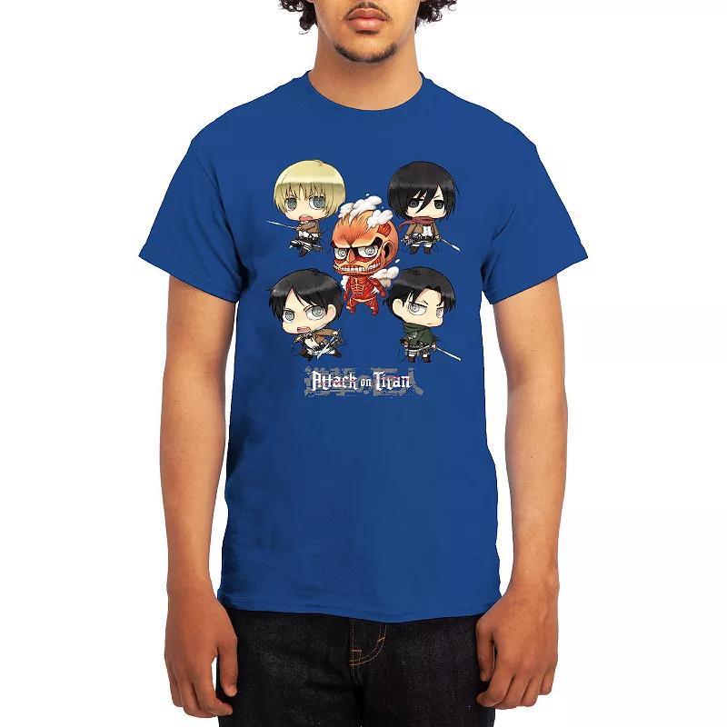 Men's Attack on Titan Alphabet Soup Graphic Tee, Size: Large, Grey Navy Product Image