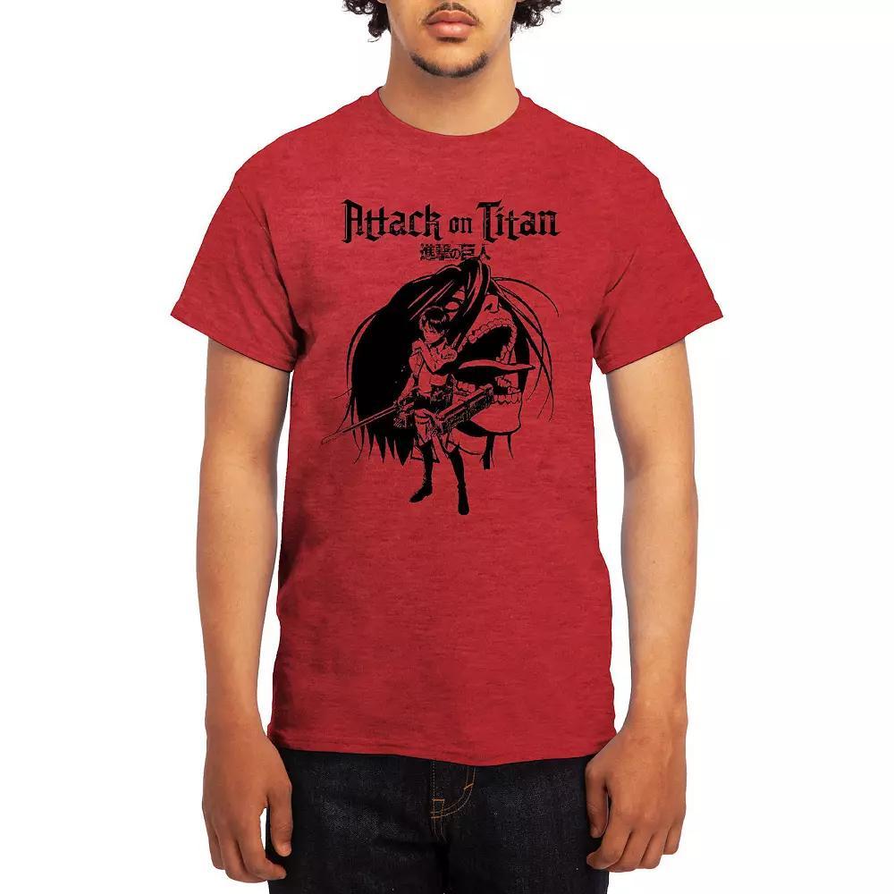 Men's Attack on Titan Eren & Titan Tee, Size: Large, White Product Image