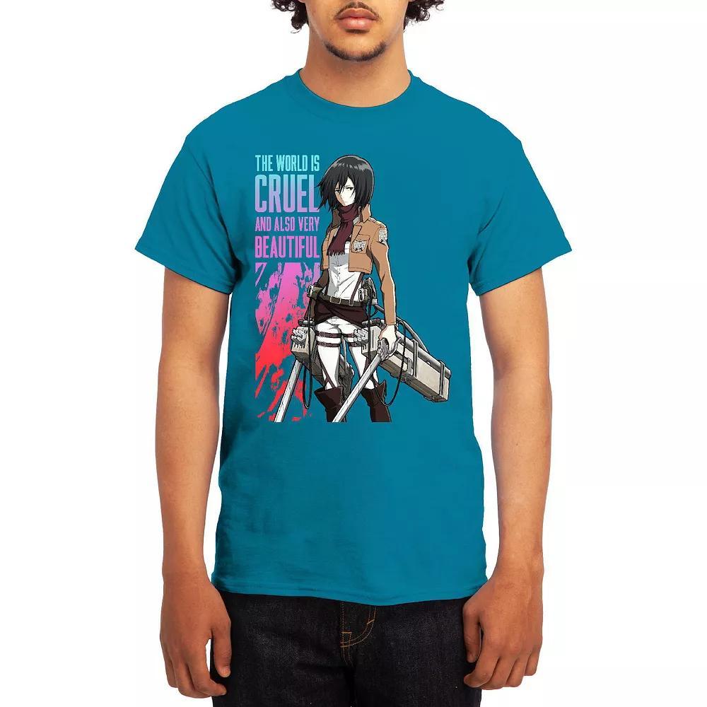 Mens Attack on Titan Hot Potato Tee Grey Red Product Image