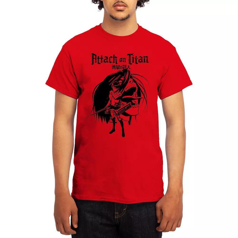 Men's Attack on Titan Eren & Titan Tee, Size: Medium, Red Product Image