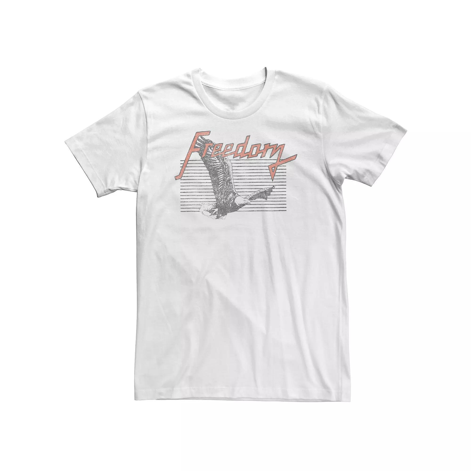 Big & Tall Americana Eagle Flying Freedom Music Tee, Men's, Size: 4XLT, White Product Image