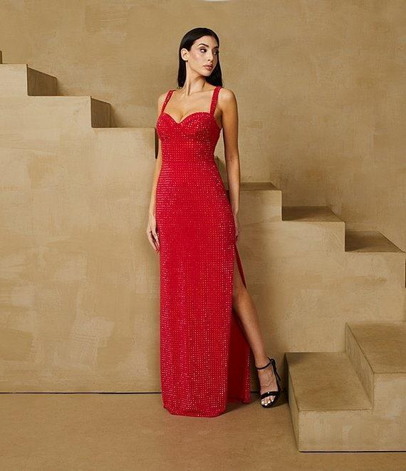 B. Darlin Heat Stone Sleeveless Sweetheart Neckline Dress Product Image