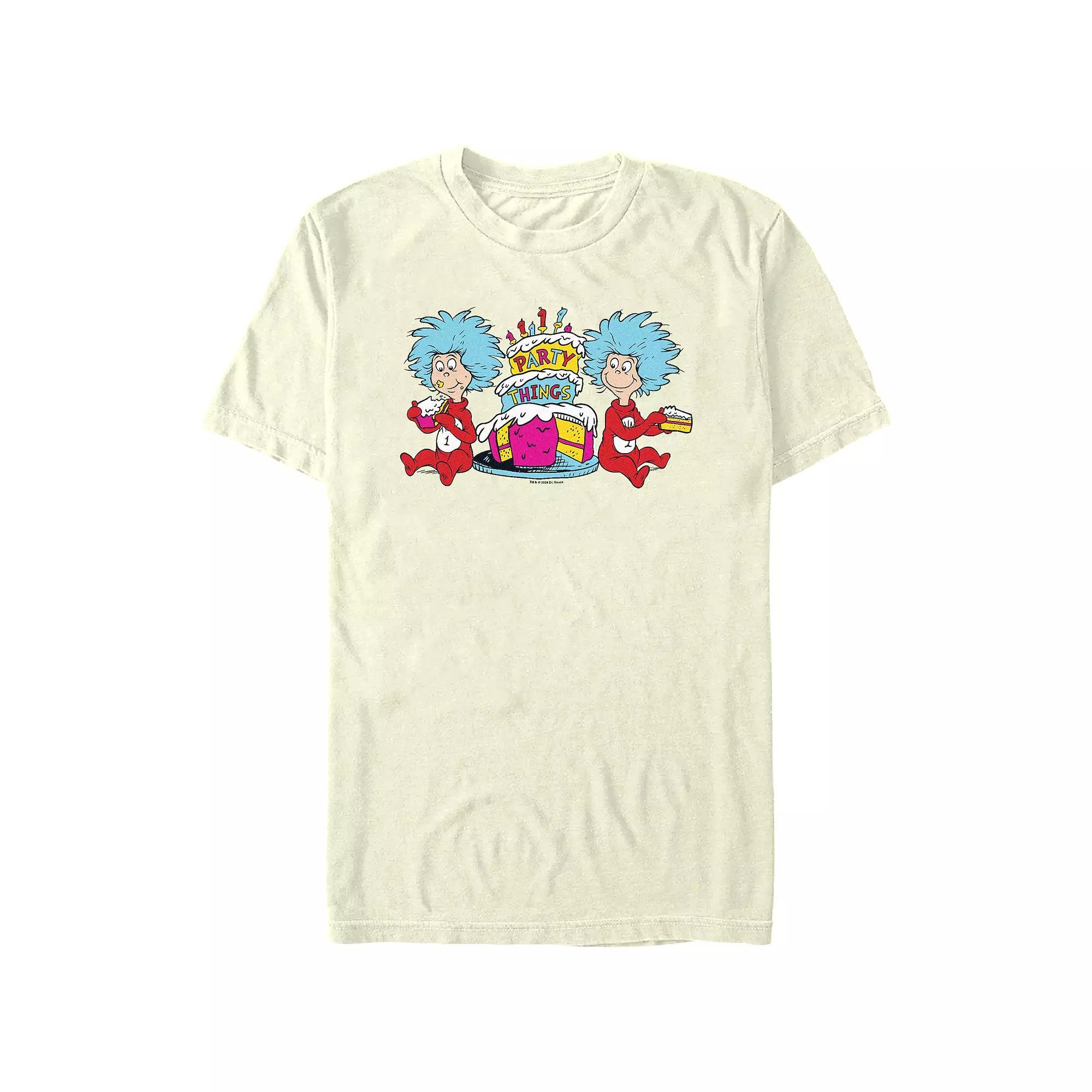 Men's Dr. Seuss Party Things Graphic Tee, Size: Medium, Natural Product Image