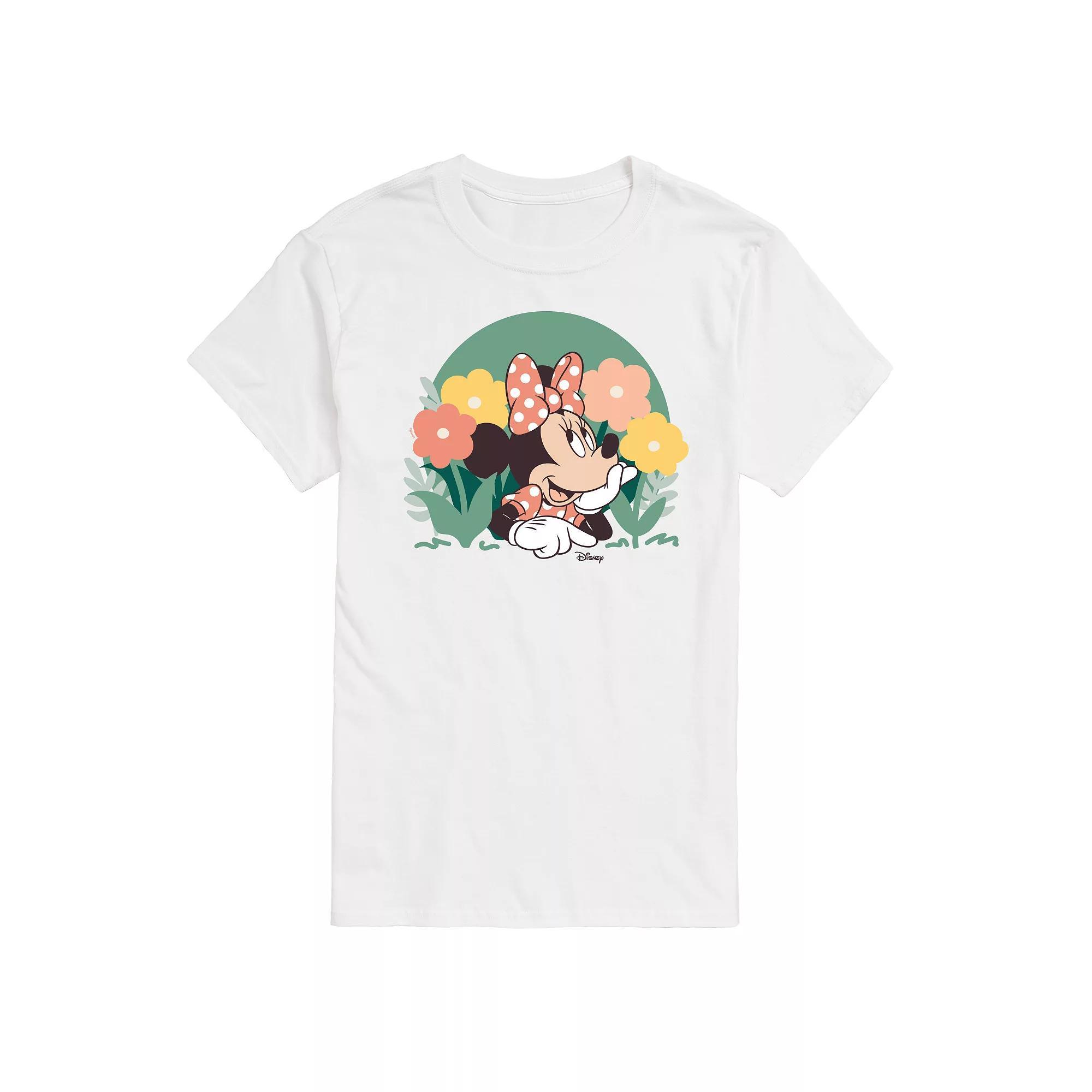 Disney's Minnie Mouse Men's Flowers Graphic Tee, Size: XL, Blue Product Image