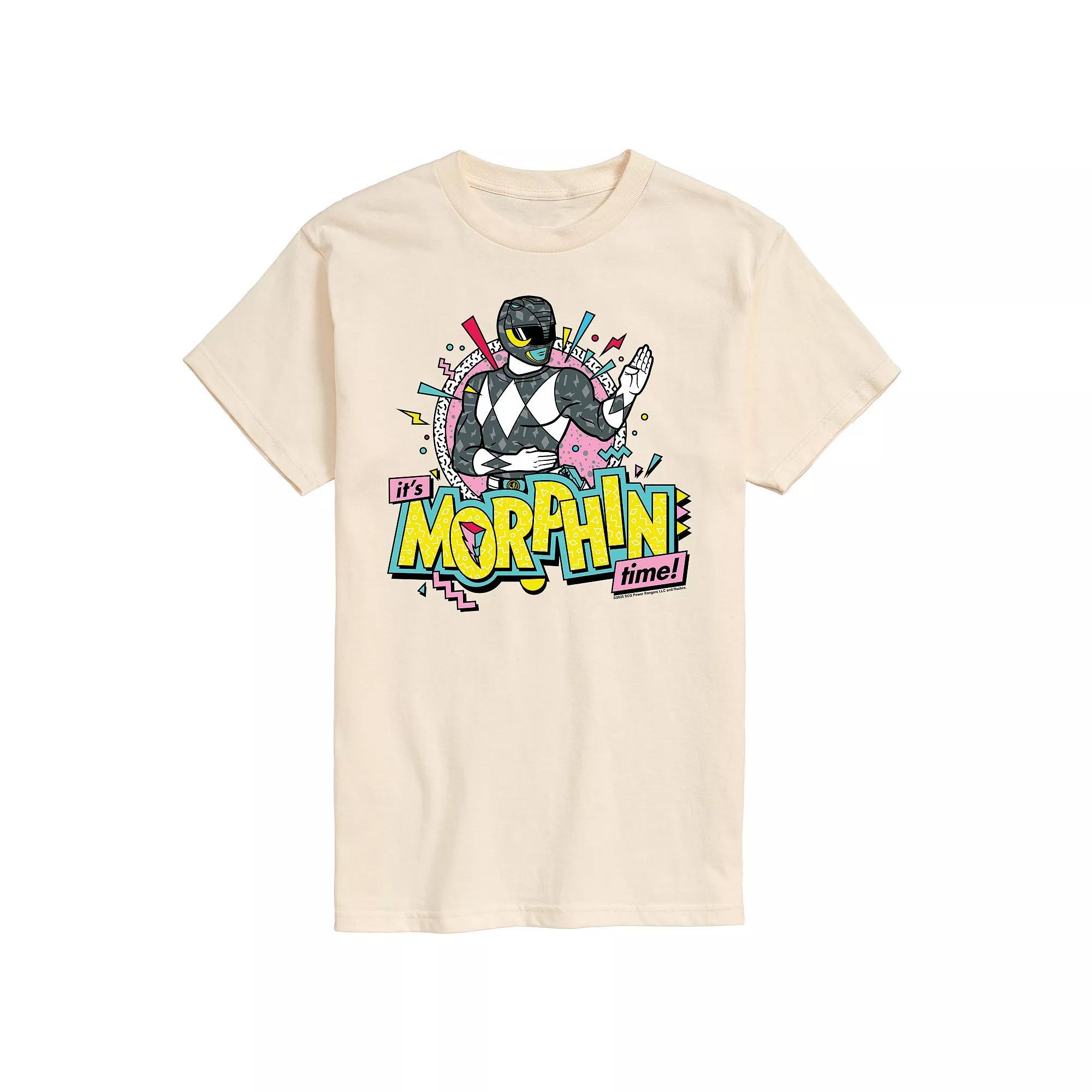 Big & Tall Power Rangers Morphin Time Black Graphic Tee, Mens Product Image