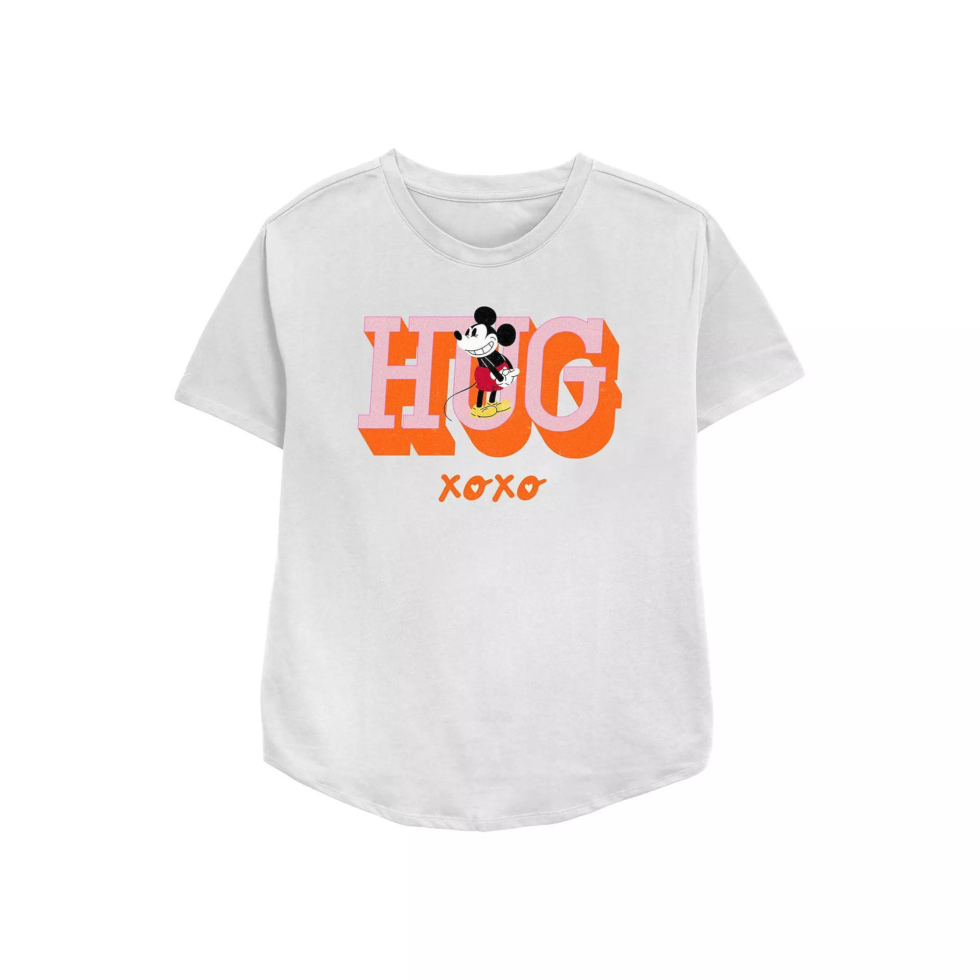 Disney's Mickey Mouse Hug XOXO Women's Relaxed Fit Graphic Tee, Size: XL, White Product Image