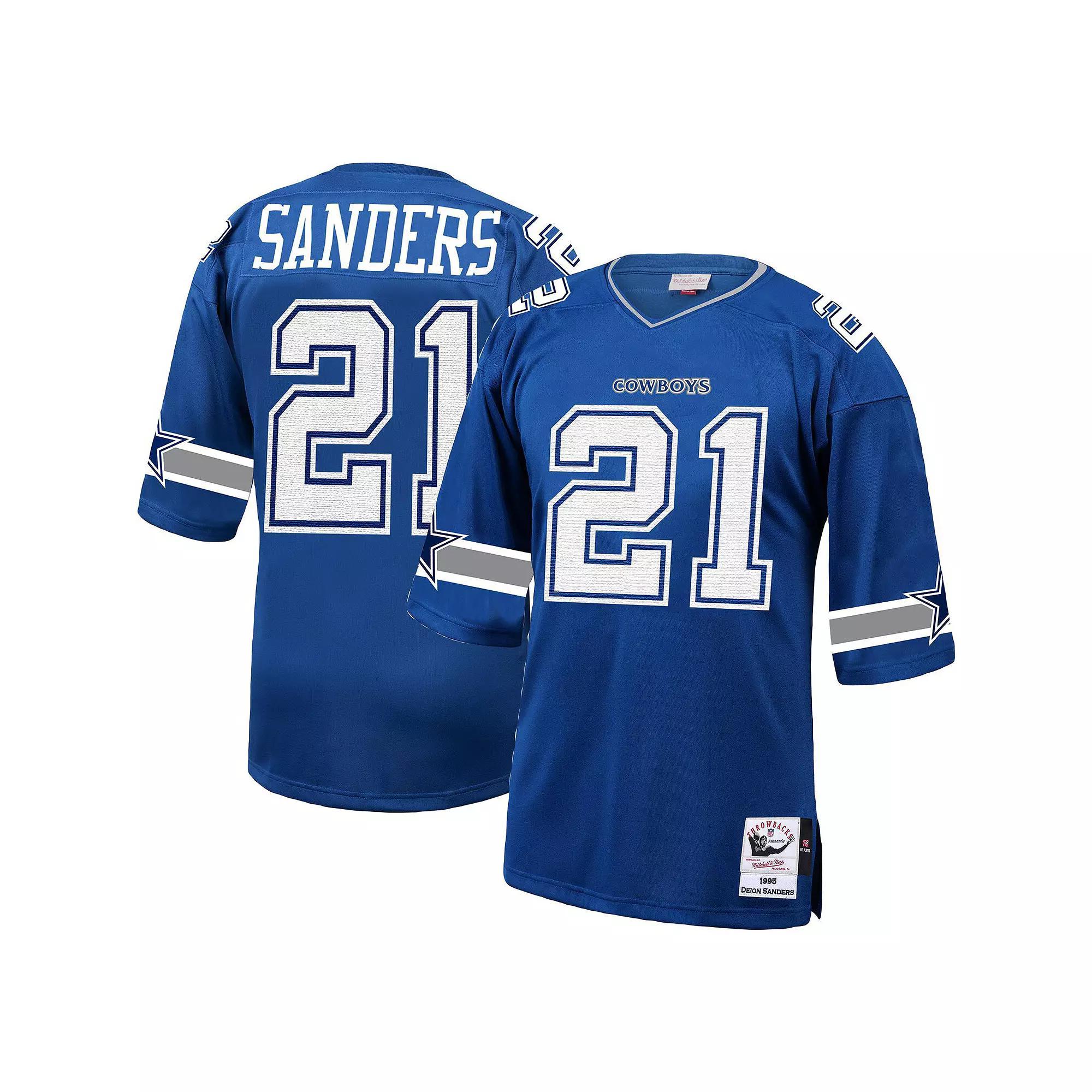 Men's Mitchell & Ness Deion Sanders Royal Dallas Cowboys 1996 Authentic Retired Player Jersey, Size: 52, Blue Product Image