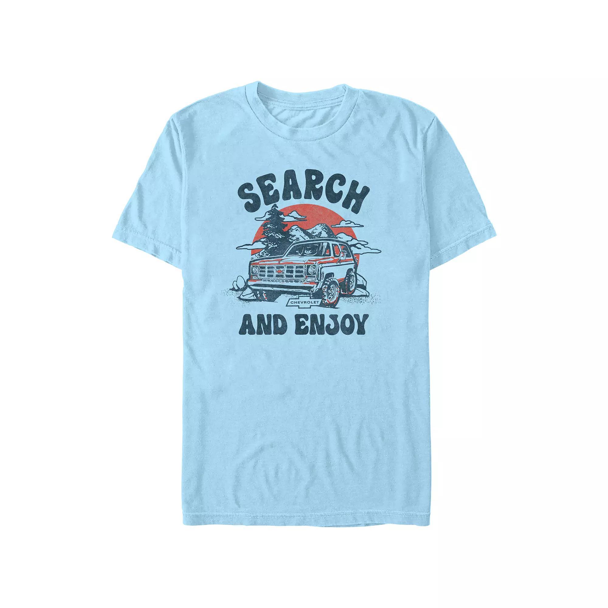 Men's Chevrolet Search And Enjoy Graphic Tee, Size: Medium, Light Blue Product Image