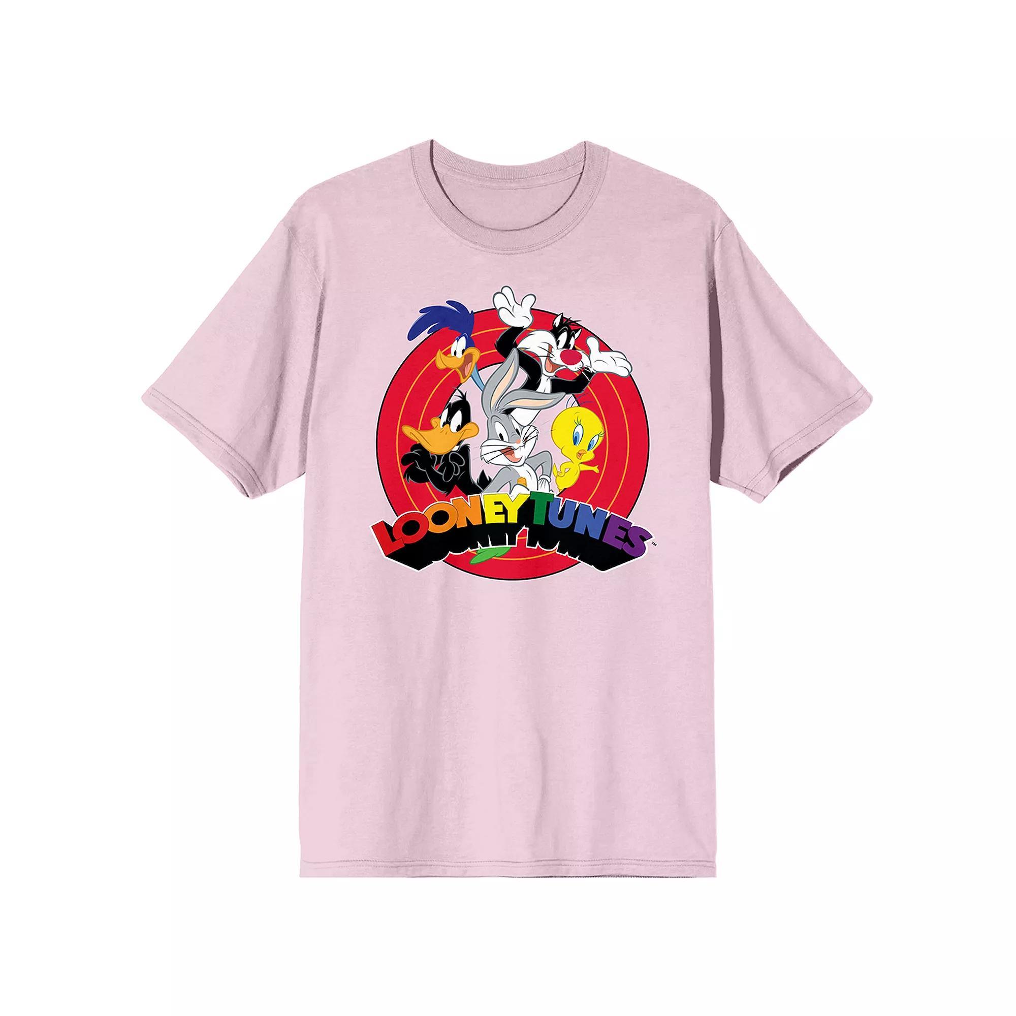 Men's Looney Tunes Characters Graphic Tee, Size: Small, Pink Product Image