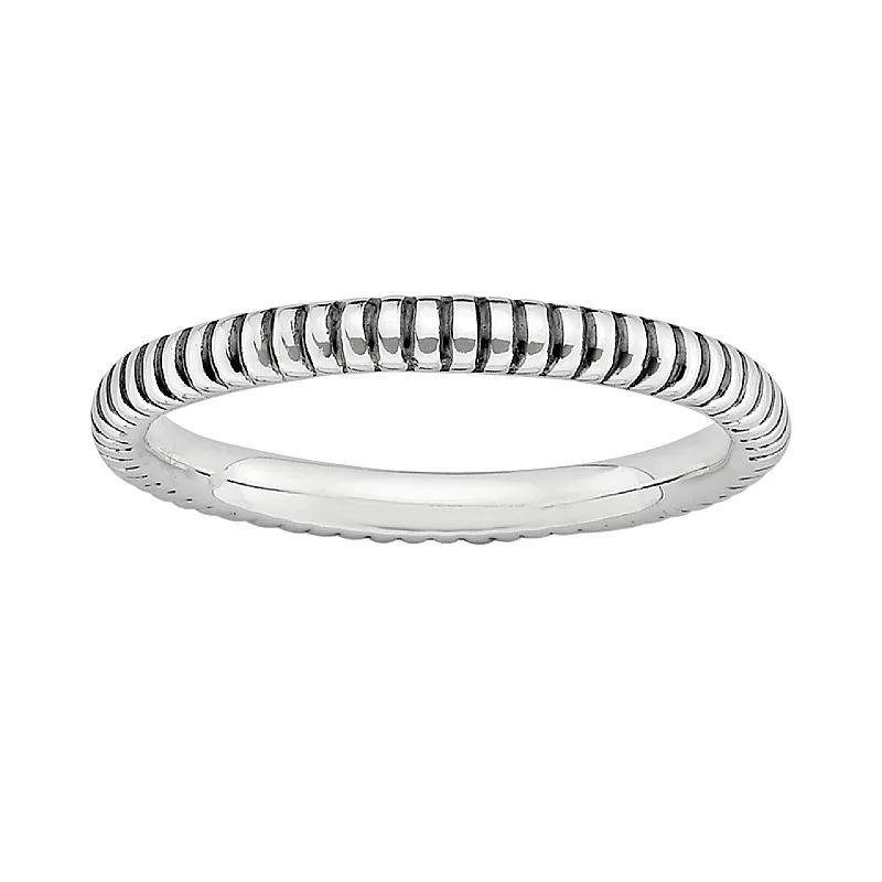 Stacks & Stones Sterling Silver Ribbed Stack Ring, Women's, Size: 8 Product Image