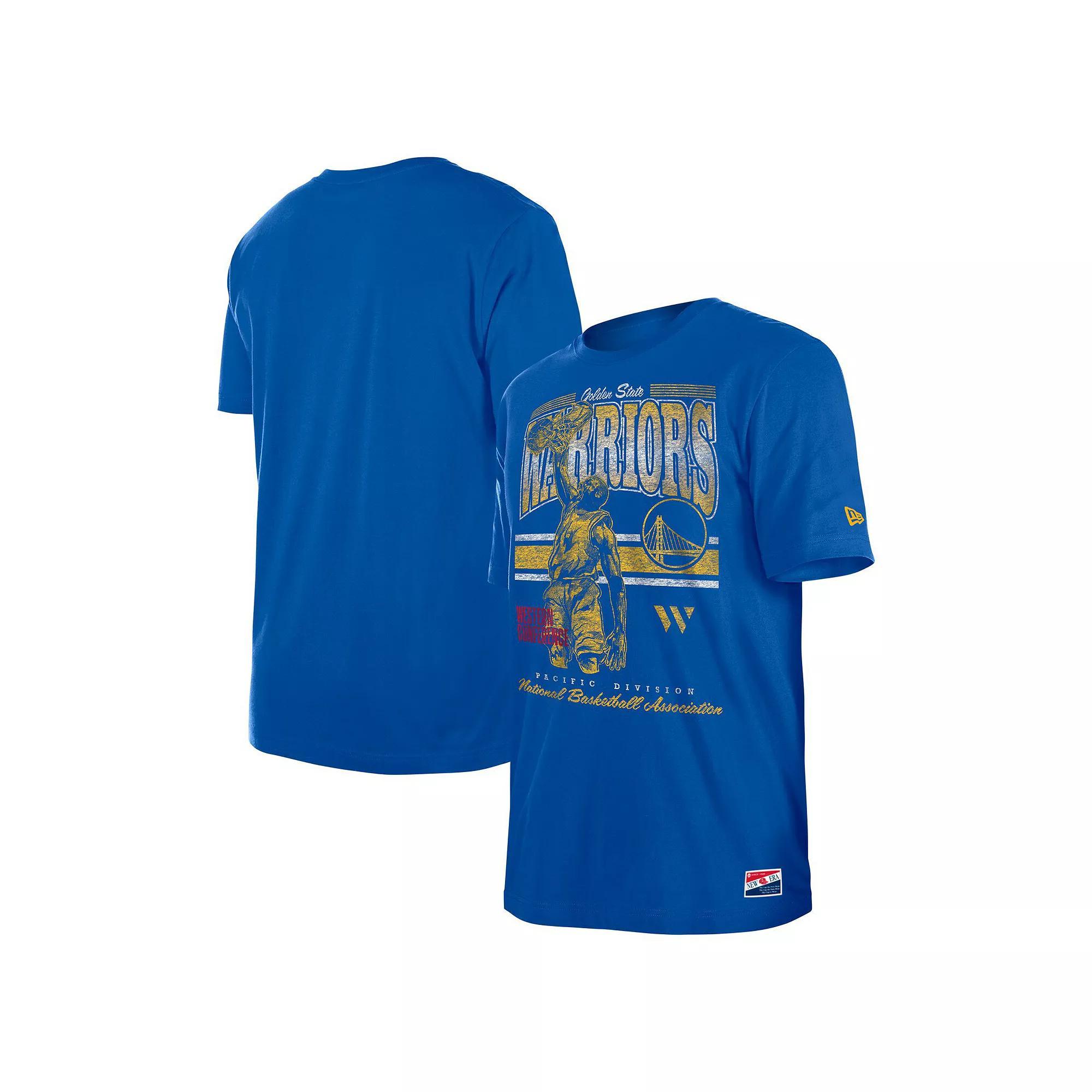 Men's New Era Royal Golden State Warriors Enzyme Wash Oversized T-Shirt, Size: 2XL, Blue Product Image
